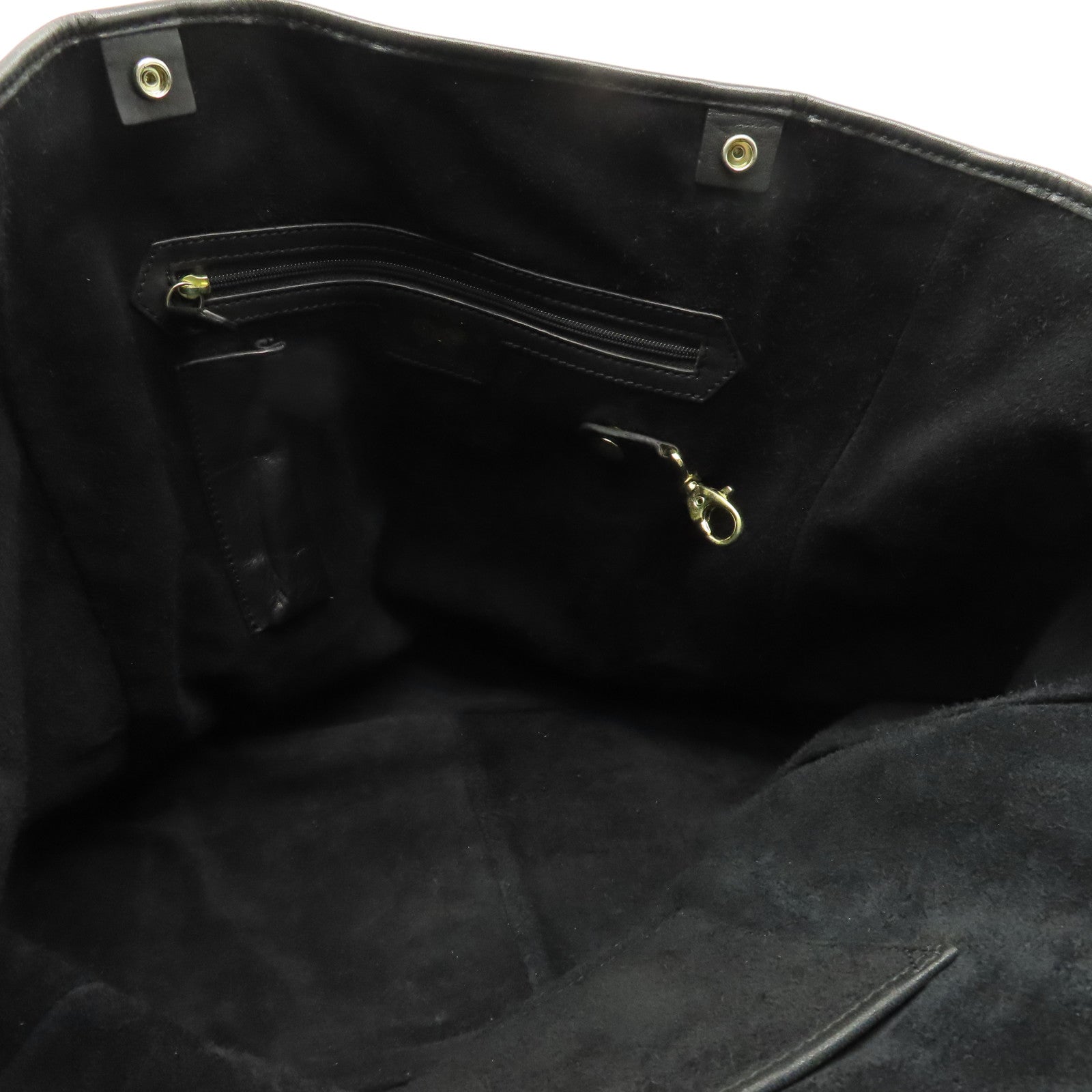 Anya Hindmarch Nylon Tote Bag Gold Buckle Handle Bag Black