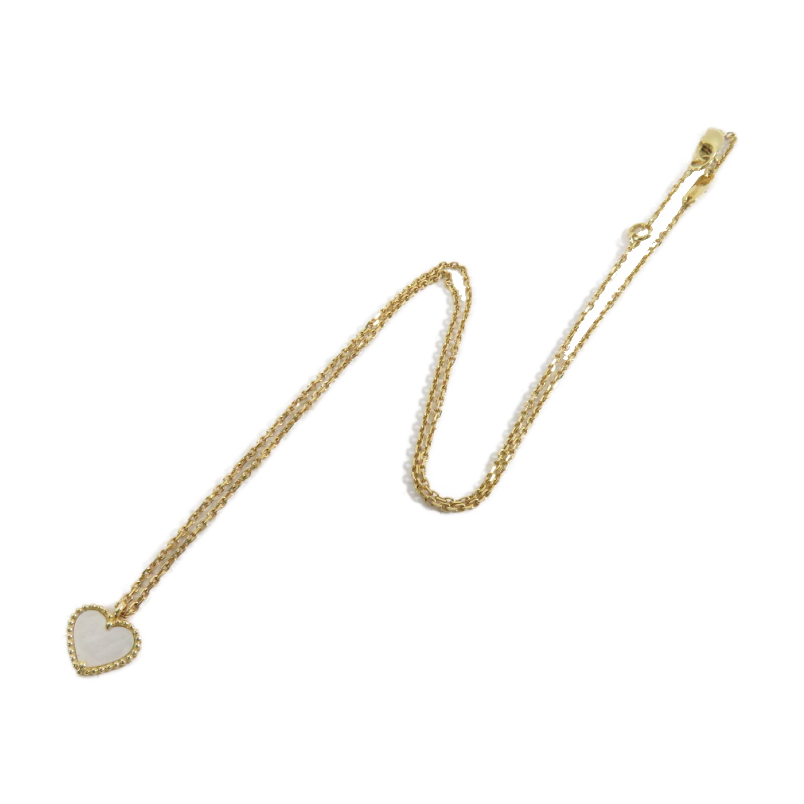 Van Cleef & Arpels 18K黃金Sweet Alhambra heart Pendant項鏈白色