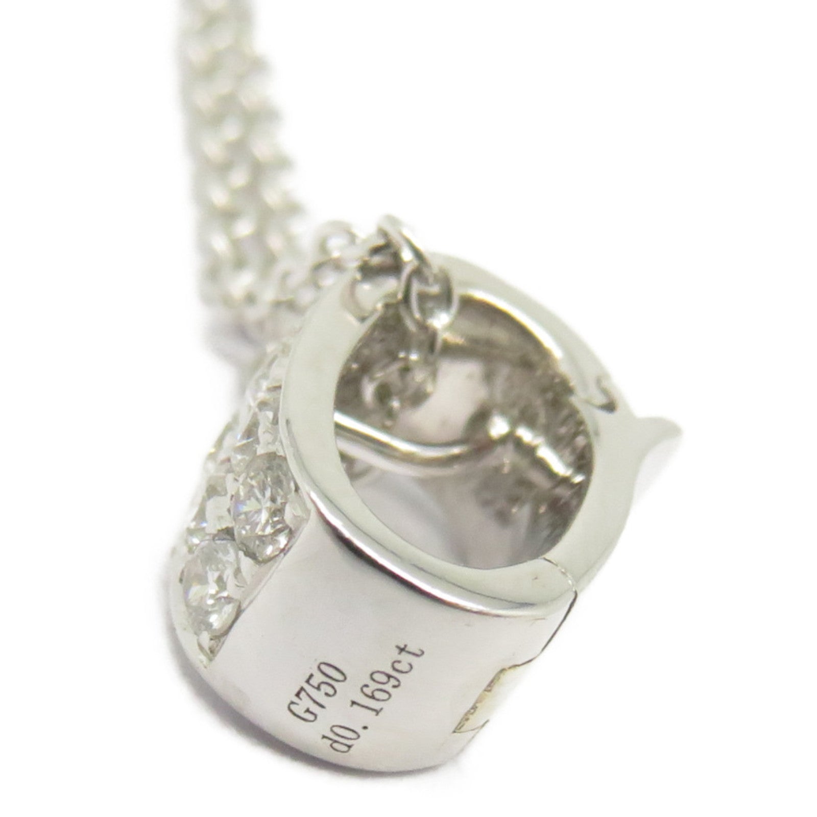 JEWELRY 18K白金Diamond Necklace 0.17ct鑽石項鍊銀色