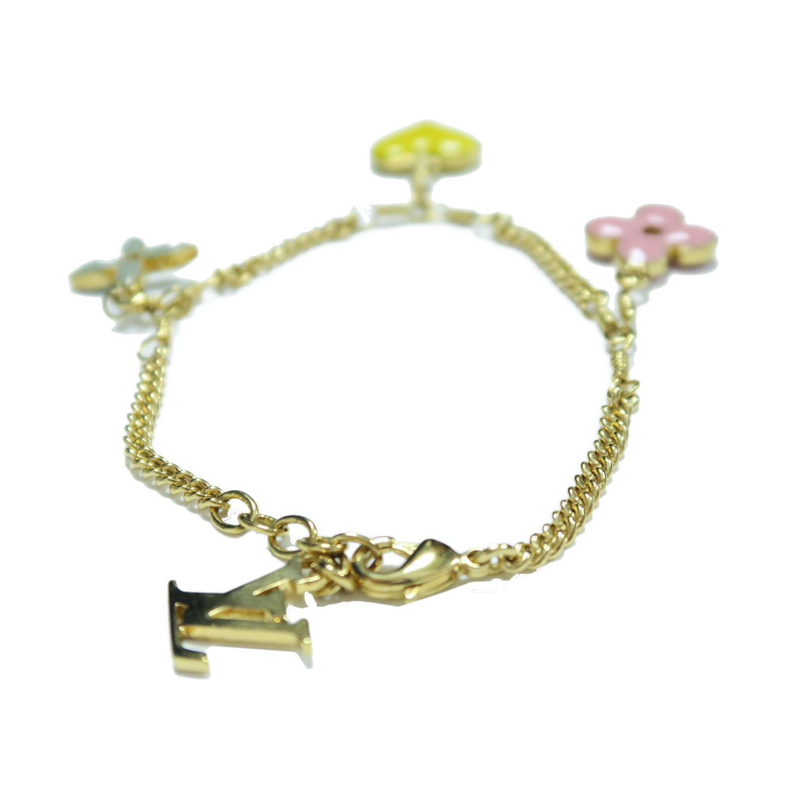 LOUIS VUITTON 鍍金Bracelet手鏈粉紅色/黃色/綠色