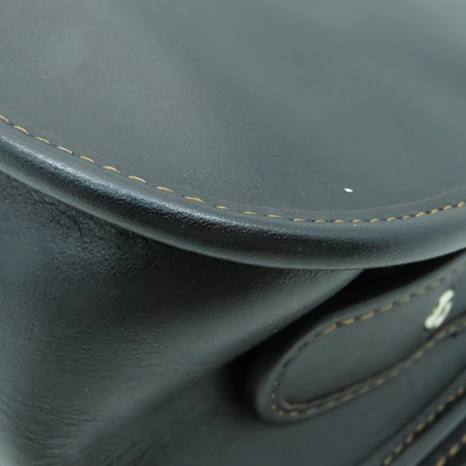 COACH 牛皮皮革Shoulder Bag銀扣肩背袋黑色