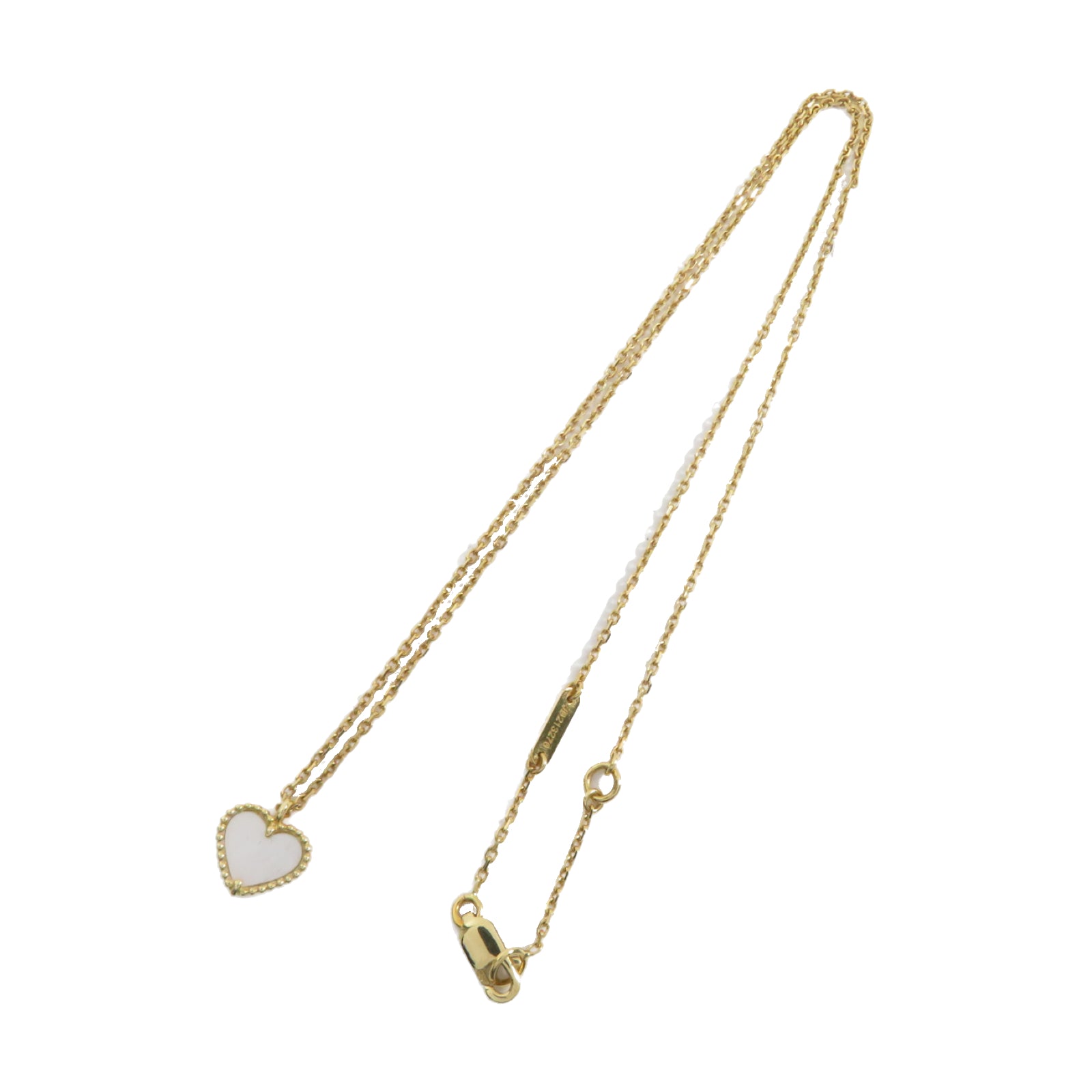 Van Cleef & Arpels 18K黃金Sweet Alhambra heart Pendant項鏈白色