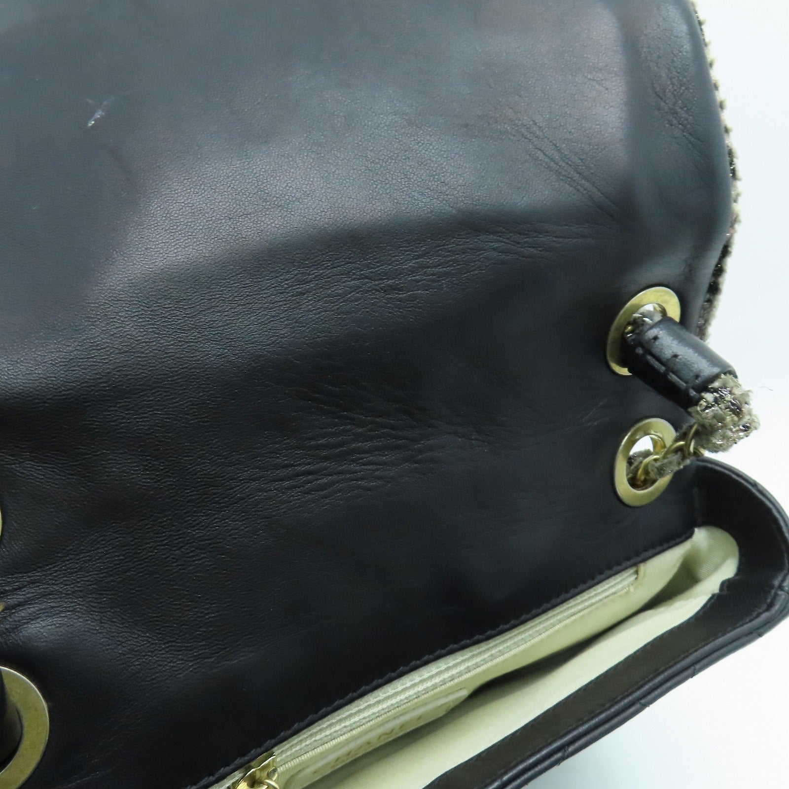 CHANEL 【激減優惠】菱格牛皮皮革Chain Shoulder金扣鏈帶肩背袋黑色