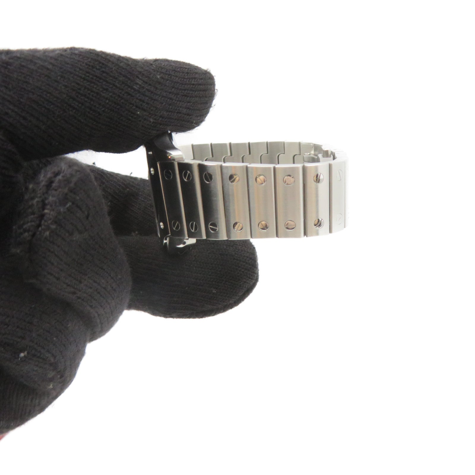 CARTIER SANTOS DE CARTIER Watch不鏽鋼自動機芯手錶白色