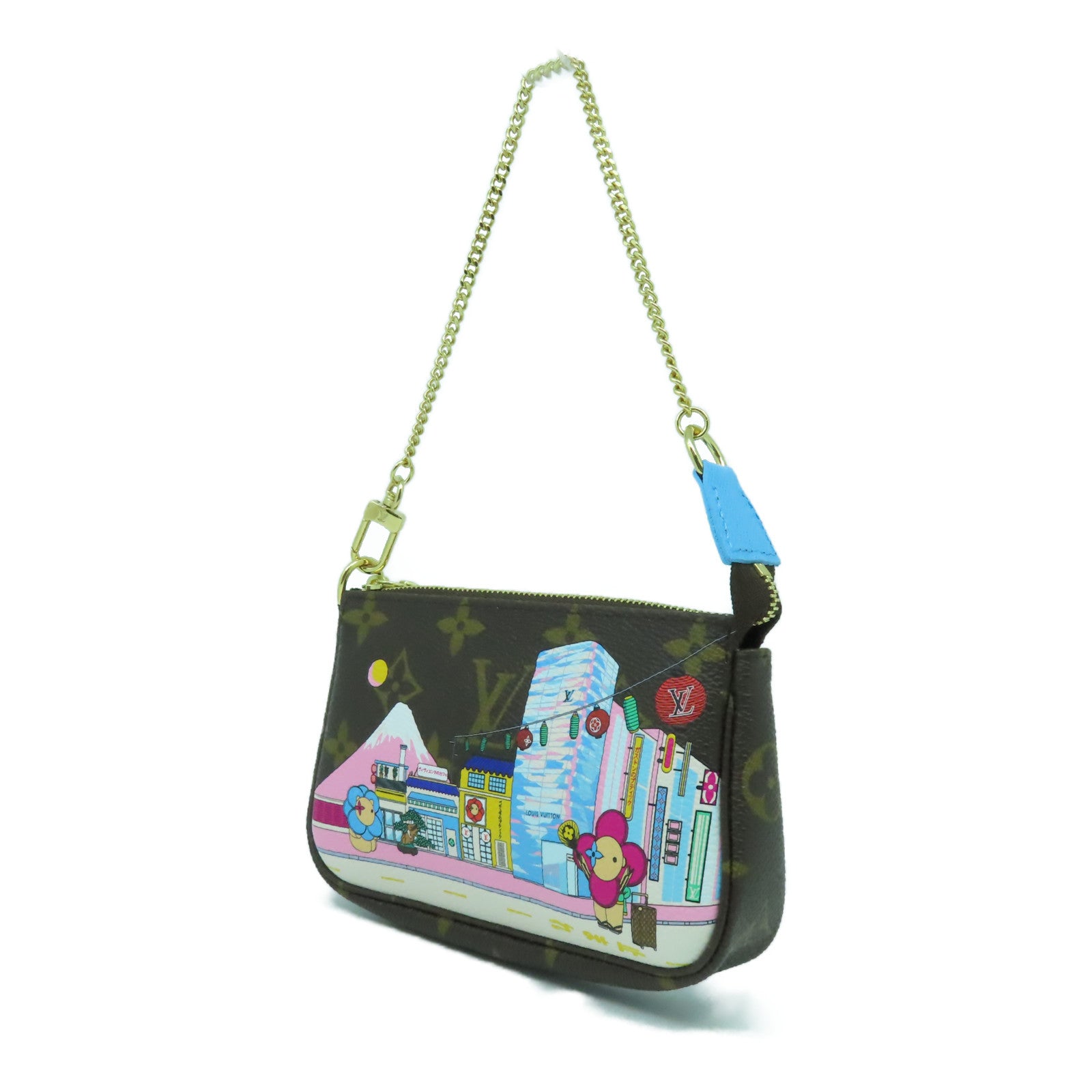 LOUIS VUITTON Monogram Mini Pochette Access金扣手挽袋彩色
