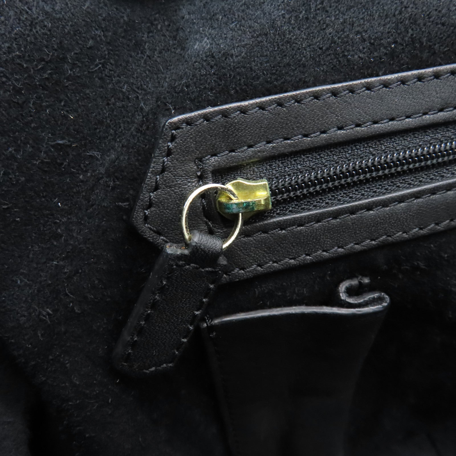 Anya Hindmarch Nylon Tote Bag Gold Buckle Handle Bag Black