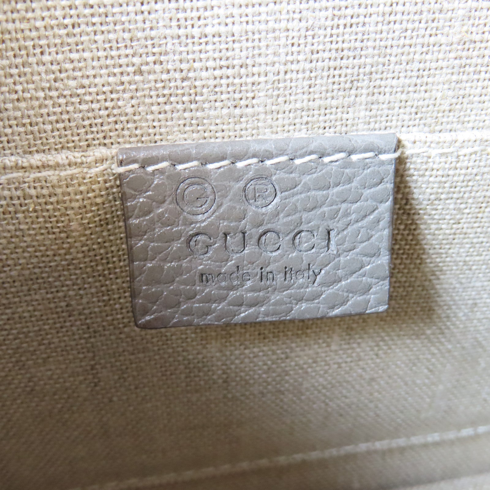 GUCCI 牛皮皮革Chain Shoulder金扣鏈帶肩背袋灰色