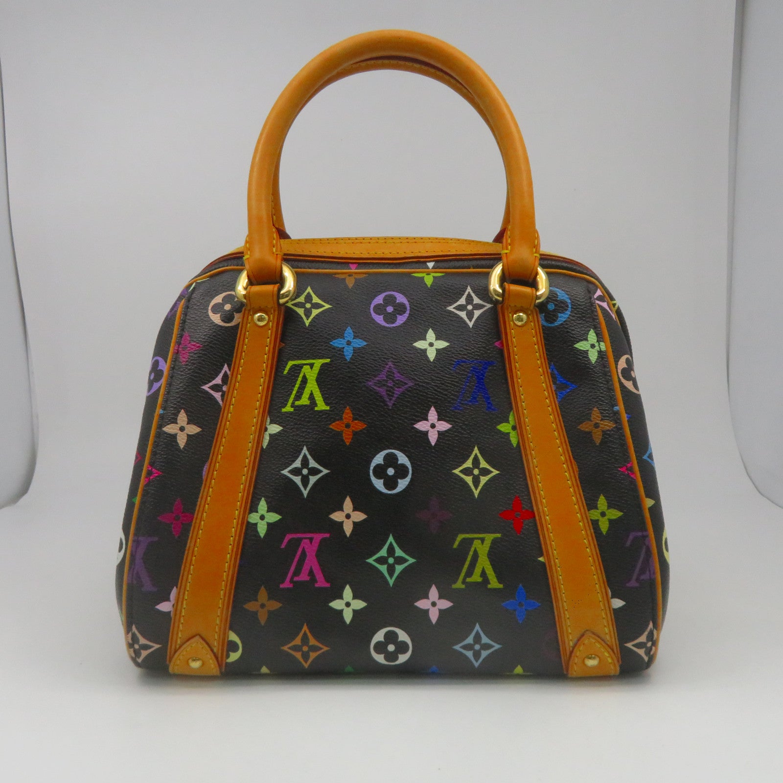 LOUIS VUITTON Monogram Multicolore Priscilla金扣手挽袋黑色