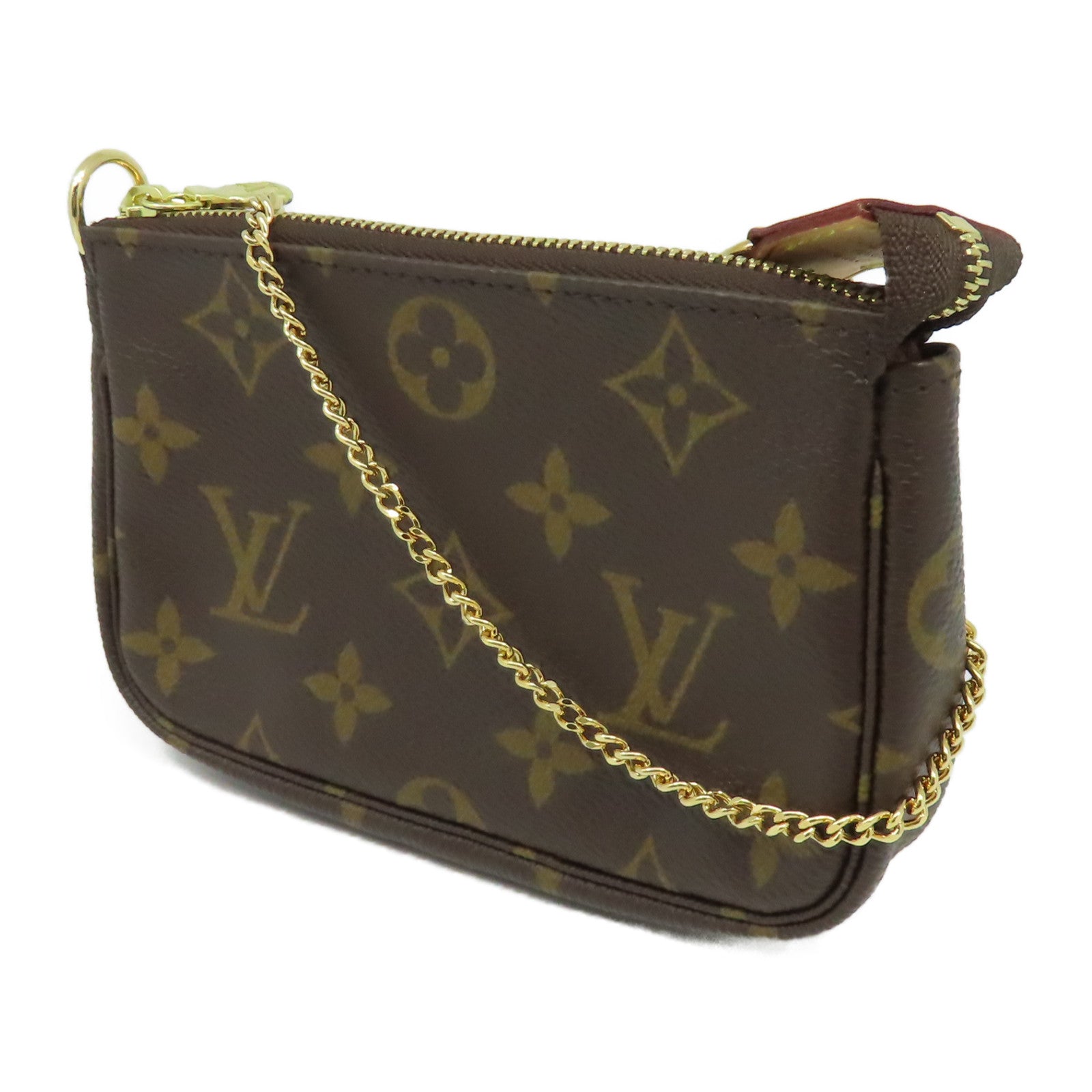 LOUIS VUITTON Monogram Pouch金扣手拿包啡色