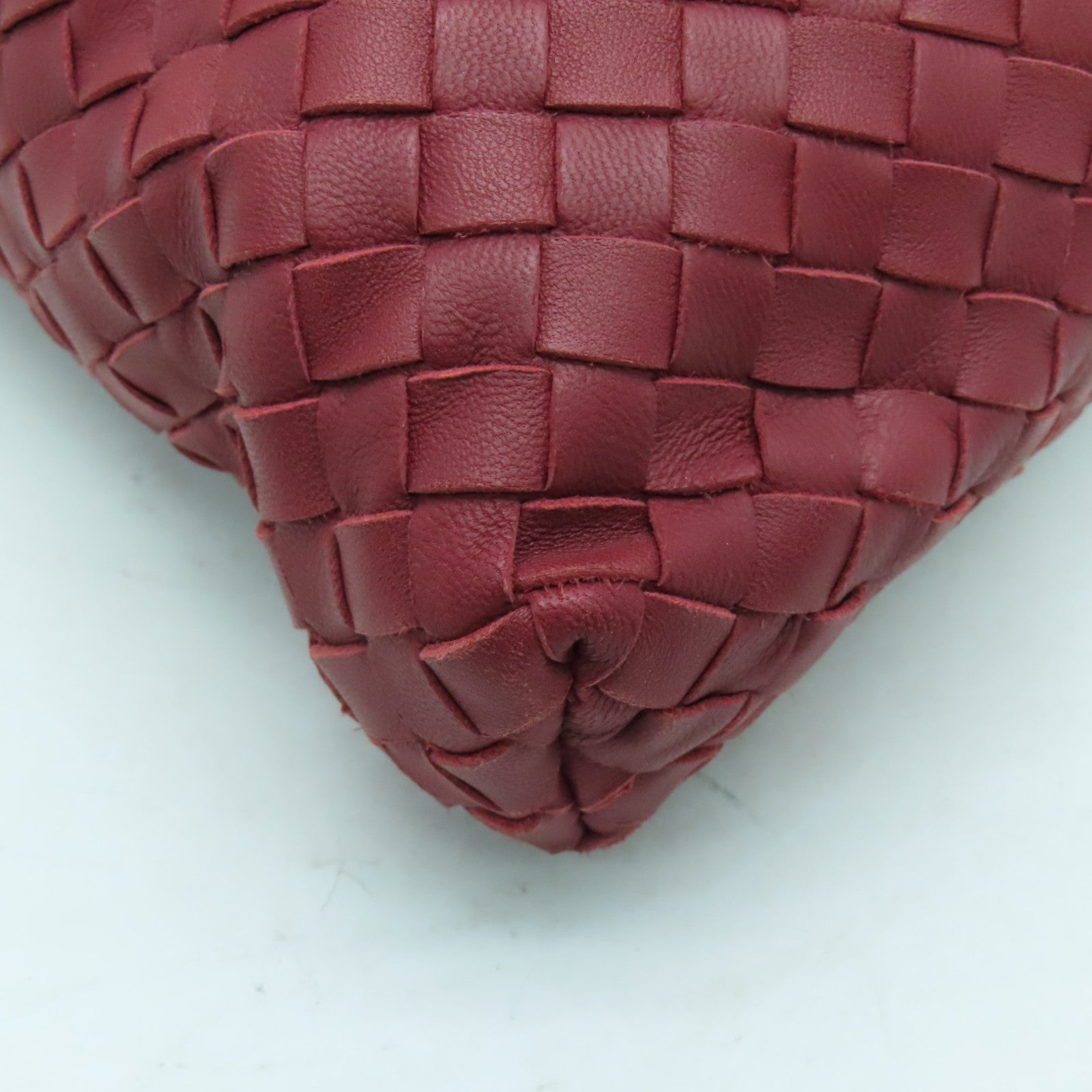 BOTTEGA VENETA 織紋皮革2way Shoulder Bag金扣手挽肩背兩用袋紅色
