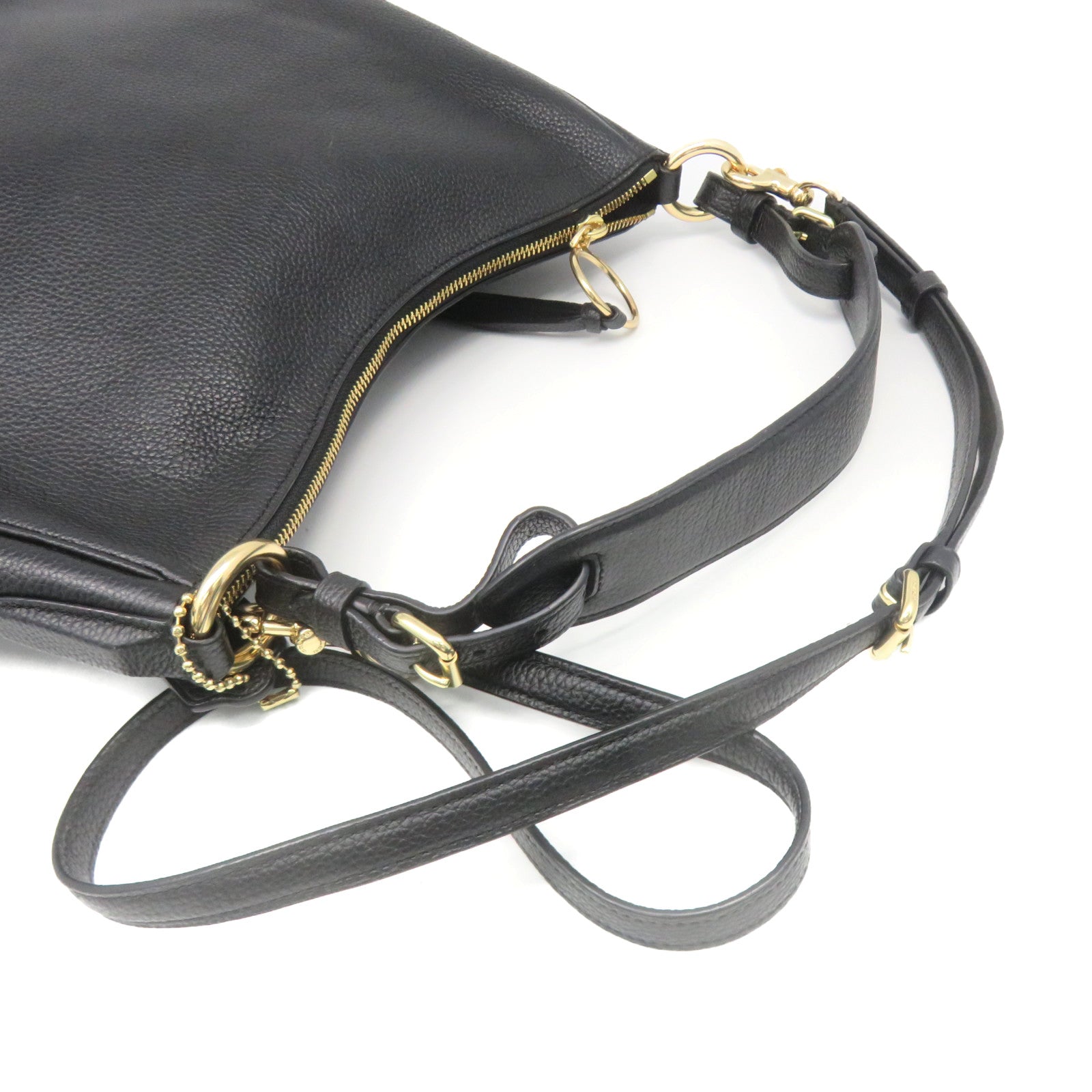 COACH 牛皮皮革2Way Shoulder Bag手挽肩背两用袋黑色