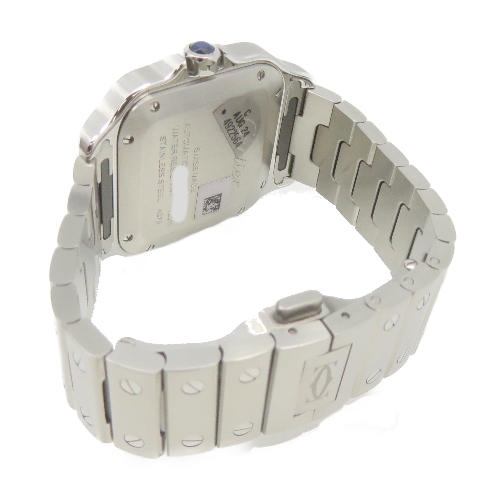 CARTIER SANTOS DE CARTIER Watch不鏽鋼自動機芯手錶白色