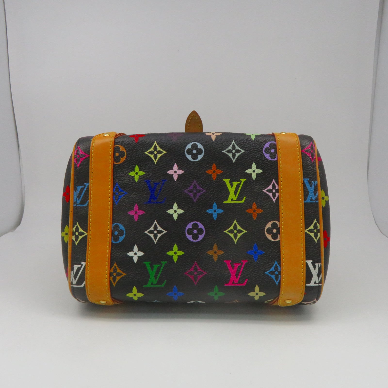 LOUIS VUITTON Monogram Multicolore Priscilla金扣手挽袋黑色