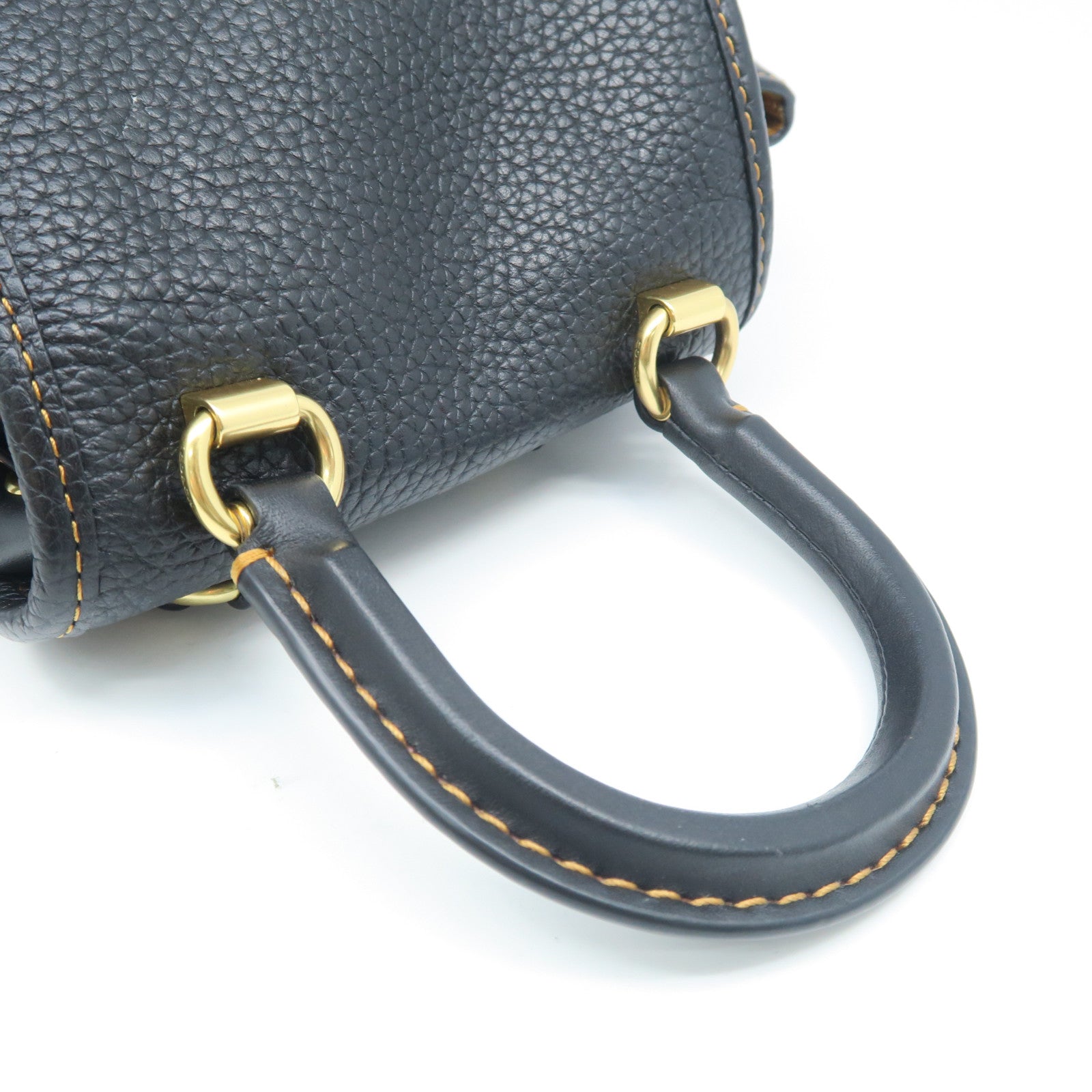 COACH 牛皮皮革Rucksack金扣背包黑色