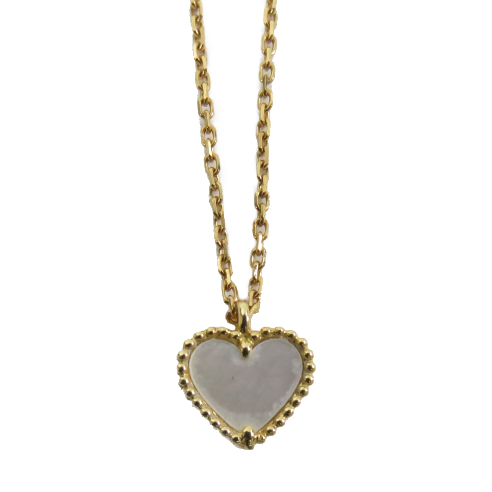Van Cleef & Arpels 18K黃金Sweet Alhambra heart Pendant項鏈白色