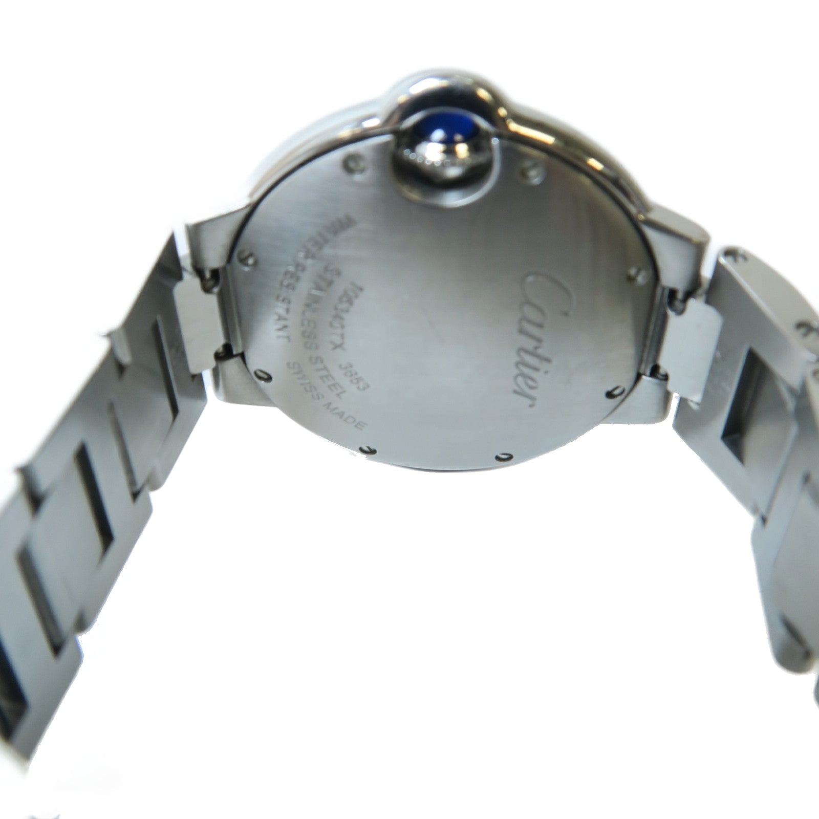 CARTIER Ballon Bleu MM不鏽鋼石英機芯手錶銀色