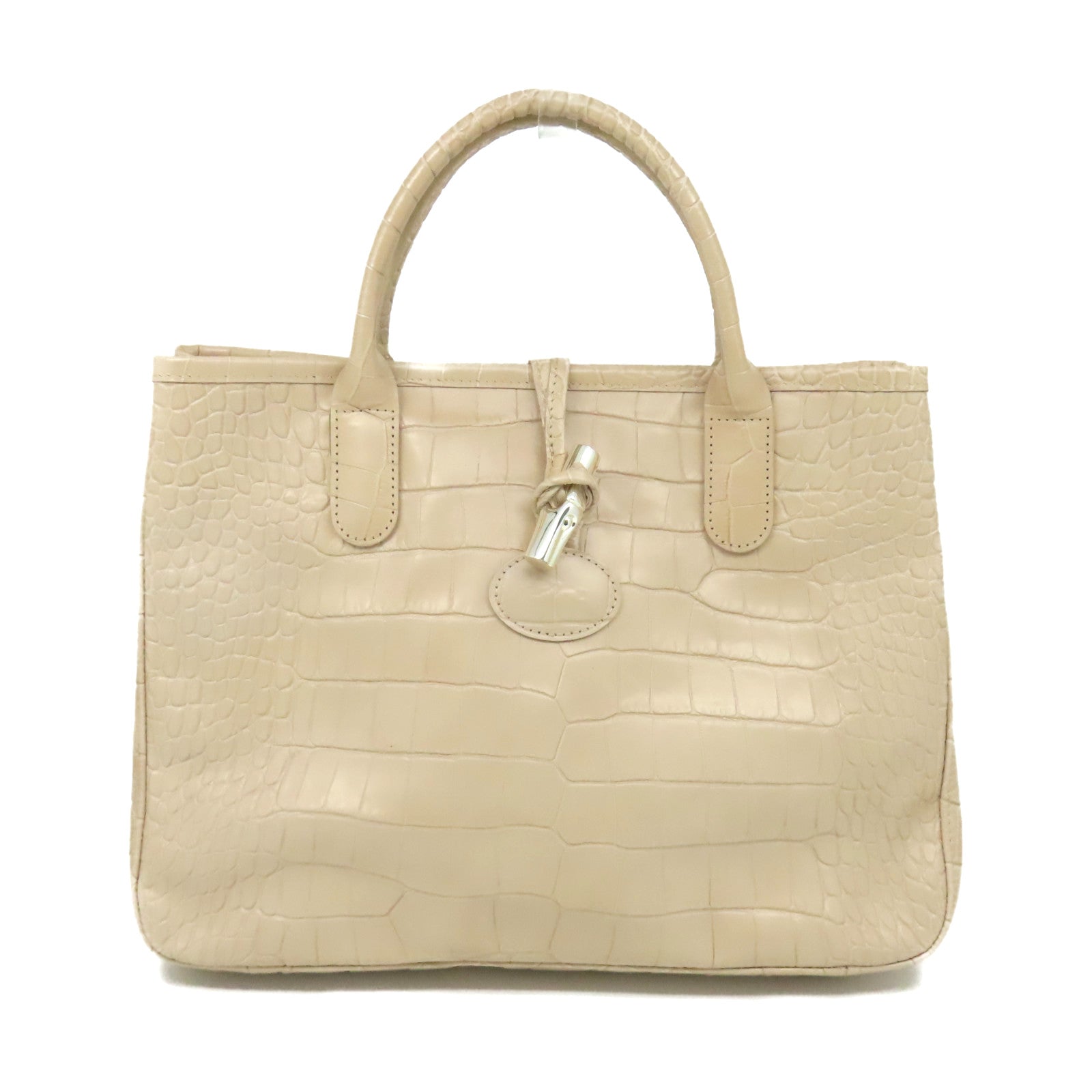 Longchamp 牛皮皮革Hand Bag手挽袋米色