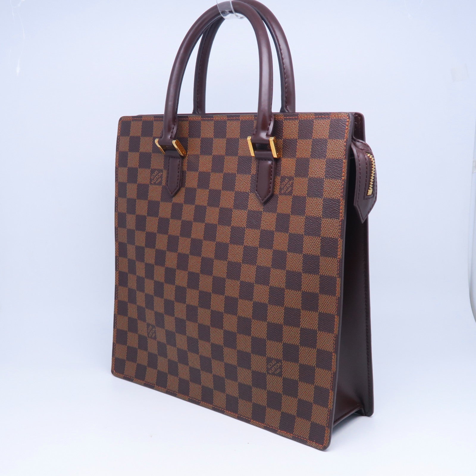LOUIS VUITTON 【激減優惠】Damier Ebene Venice PM金扣手挽袋啡色