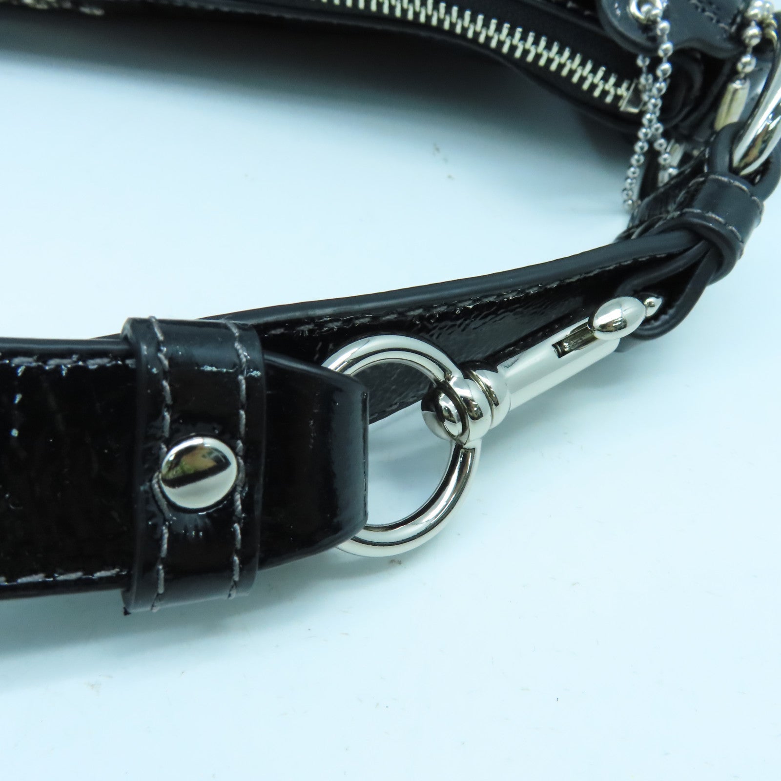 COACH 帆布Shoulder Bag銀扣肩背袋黑色