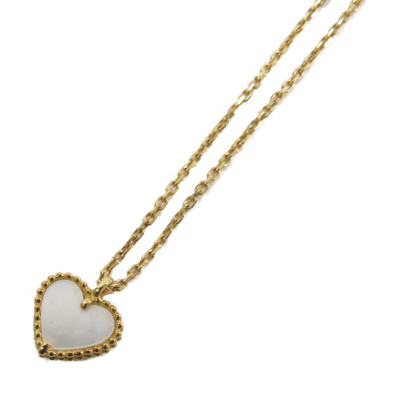 Van Cleef & Arpels 18K黃金Sweet Alhambra heart Pendant項鏈白色