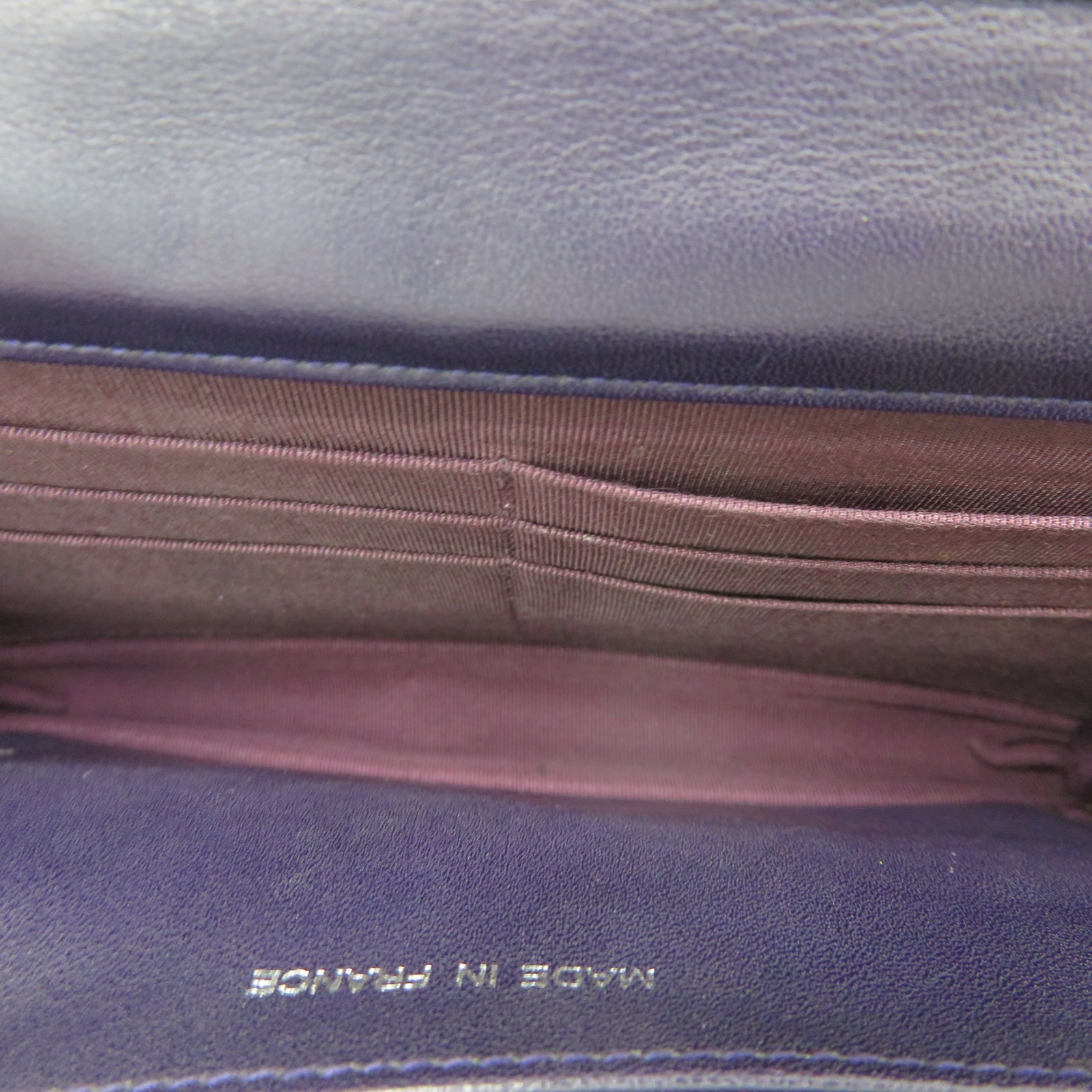 CHANEL 【激减优惠】菱格漆皮皮革2.55 Wallet on Chain银扣链带肩背袋紫色