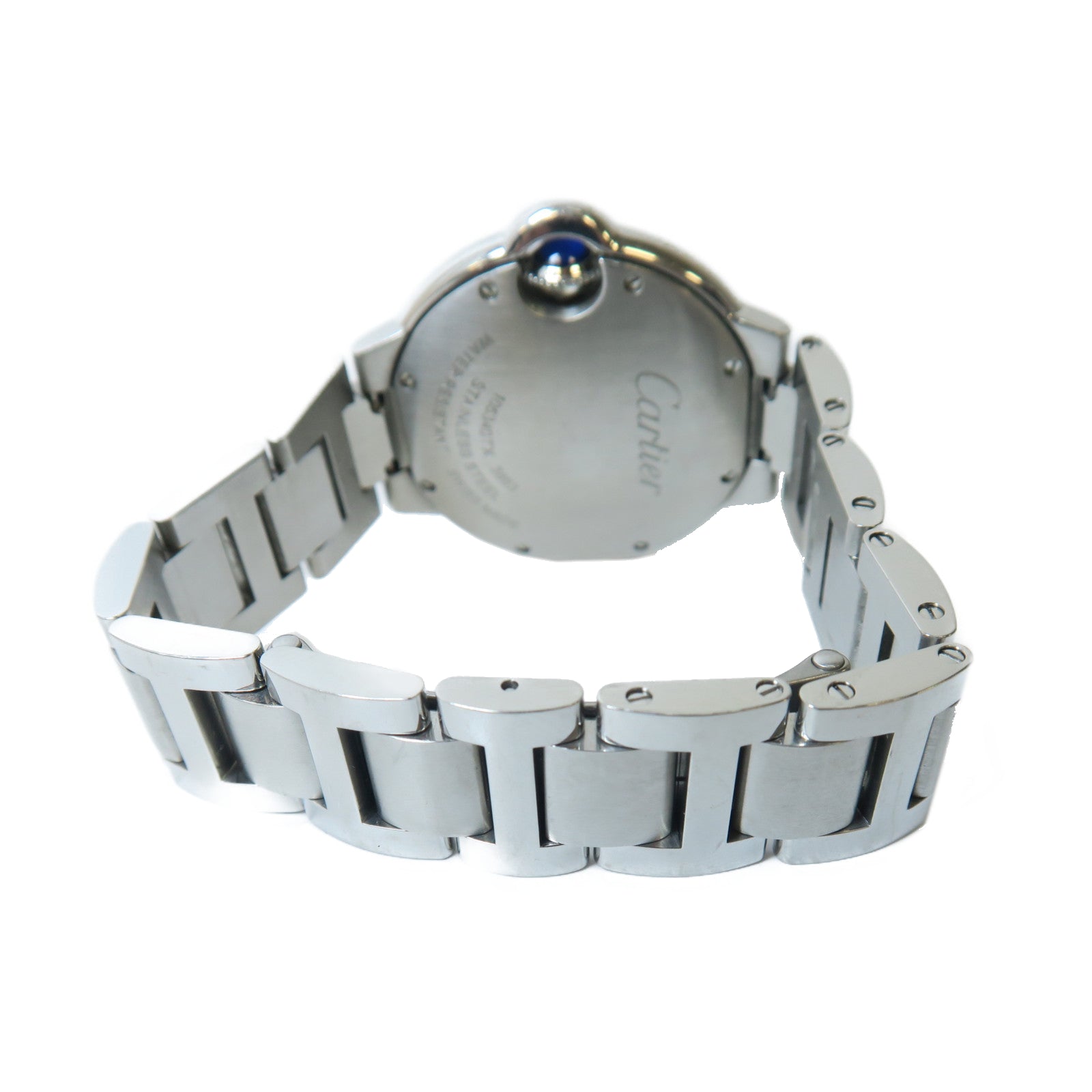 CARTIER Ballon Bleu MM不鏽鋼石英機芯手錶銀色