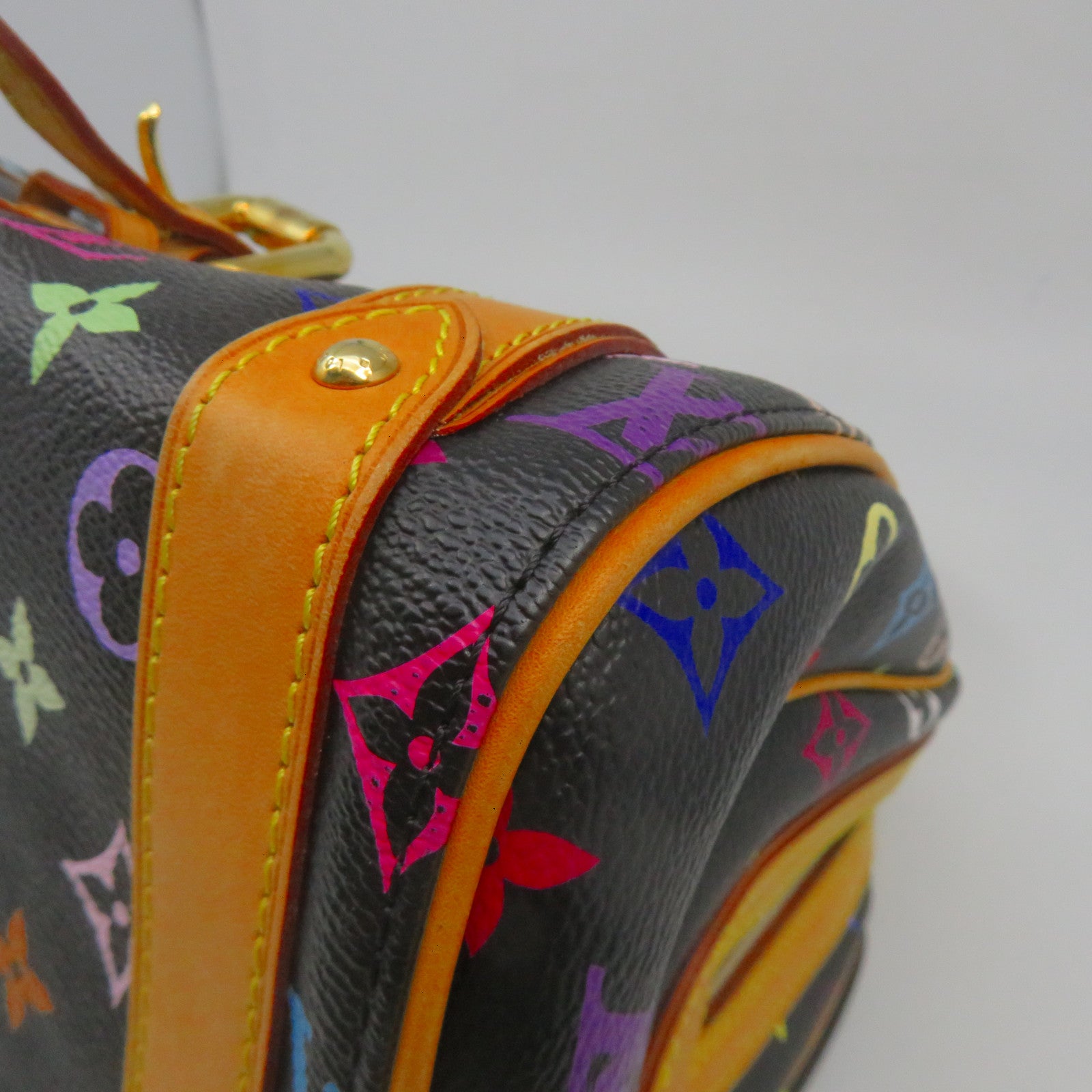 LOUIS VUITTON Monogram Multicolore Priscilla金扣手挽袋黑色