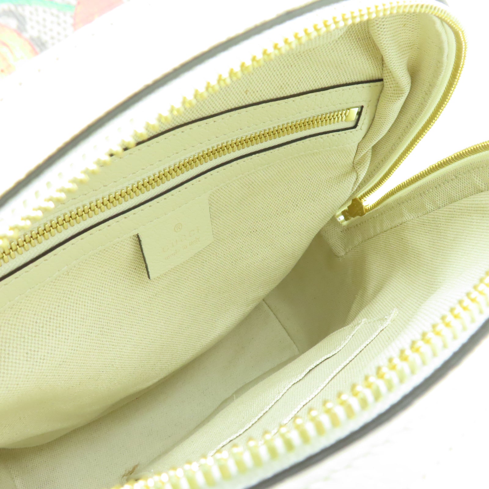 GUCCI 塗層帆布Ophidia GG Backpack銀扣背包米色/白色