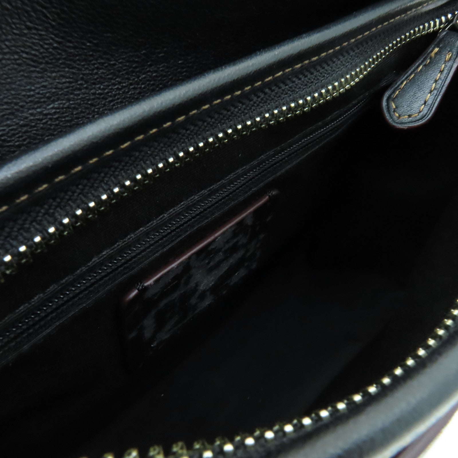COACH 牛皮皮革Shoulder Bag銀扣肩背袋黑色