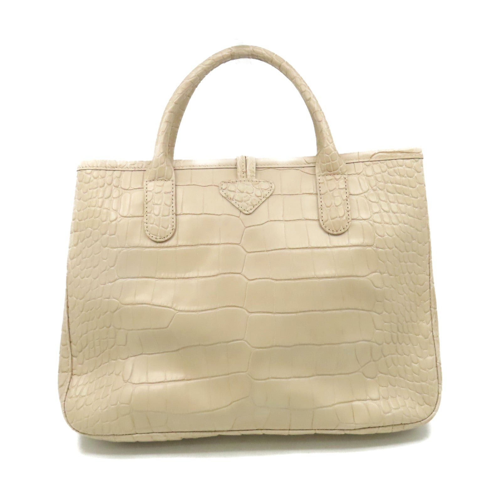Longchamp 牛皮皮革Hand Bag手挽袋米色
