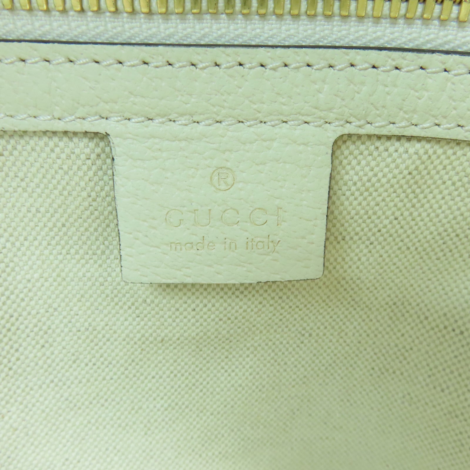 GUCCI 塗層帆布Ophidia GG Backpack銀扣背包米色/白色
