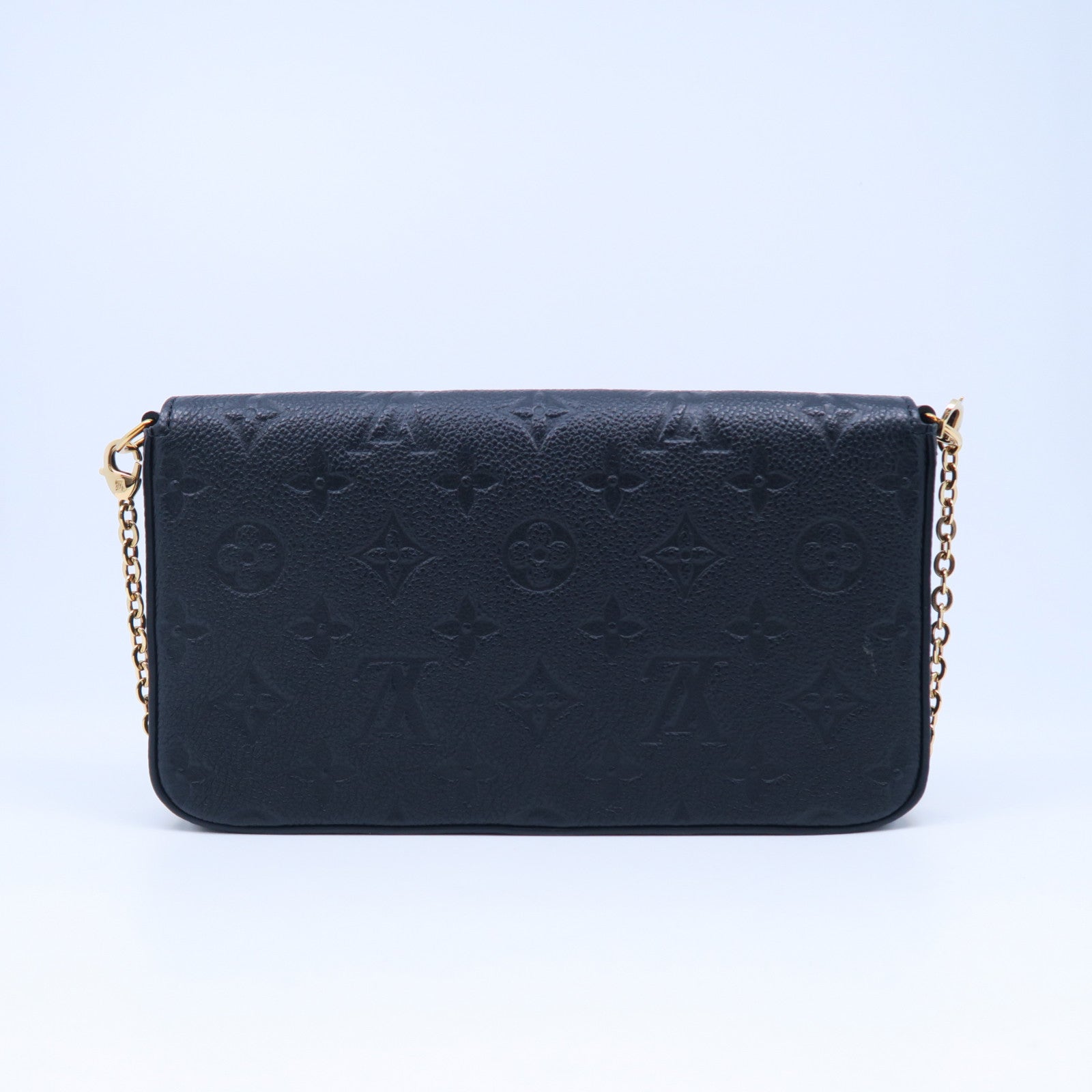 LOUIS VUITTON Monogram Empreinte Pochette Felicie金扣鏈帶肩背袋黑色
