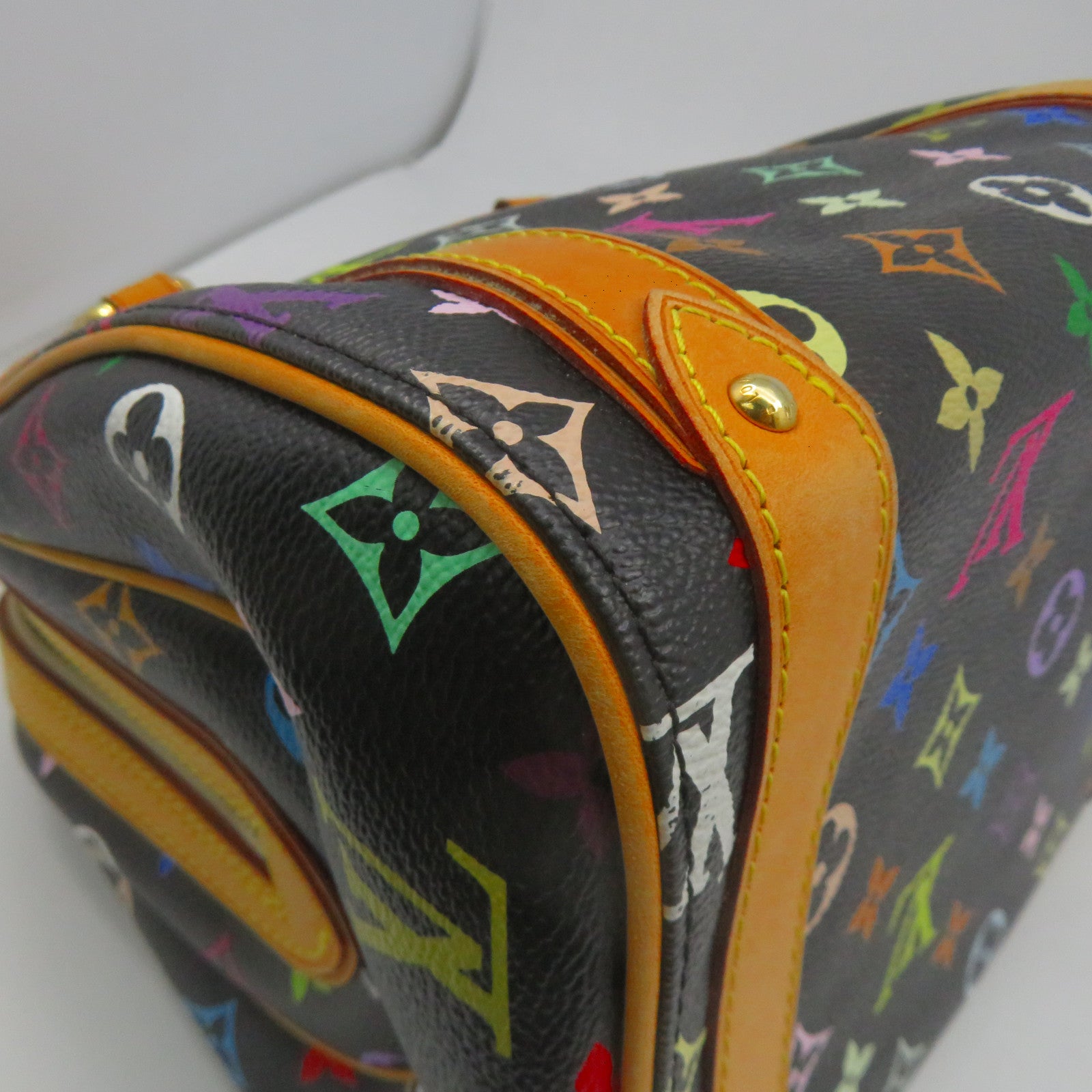 LOUIS VUITTON Monogram Multicolore Priscilla金扣手挽袋黑色