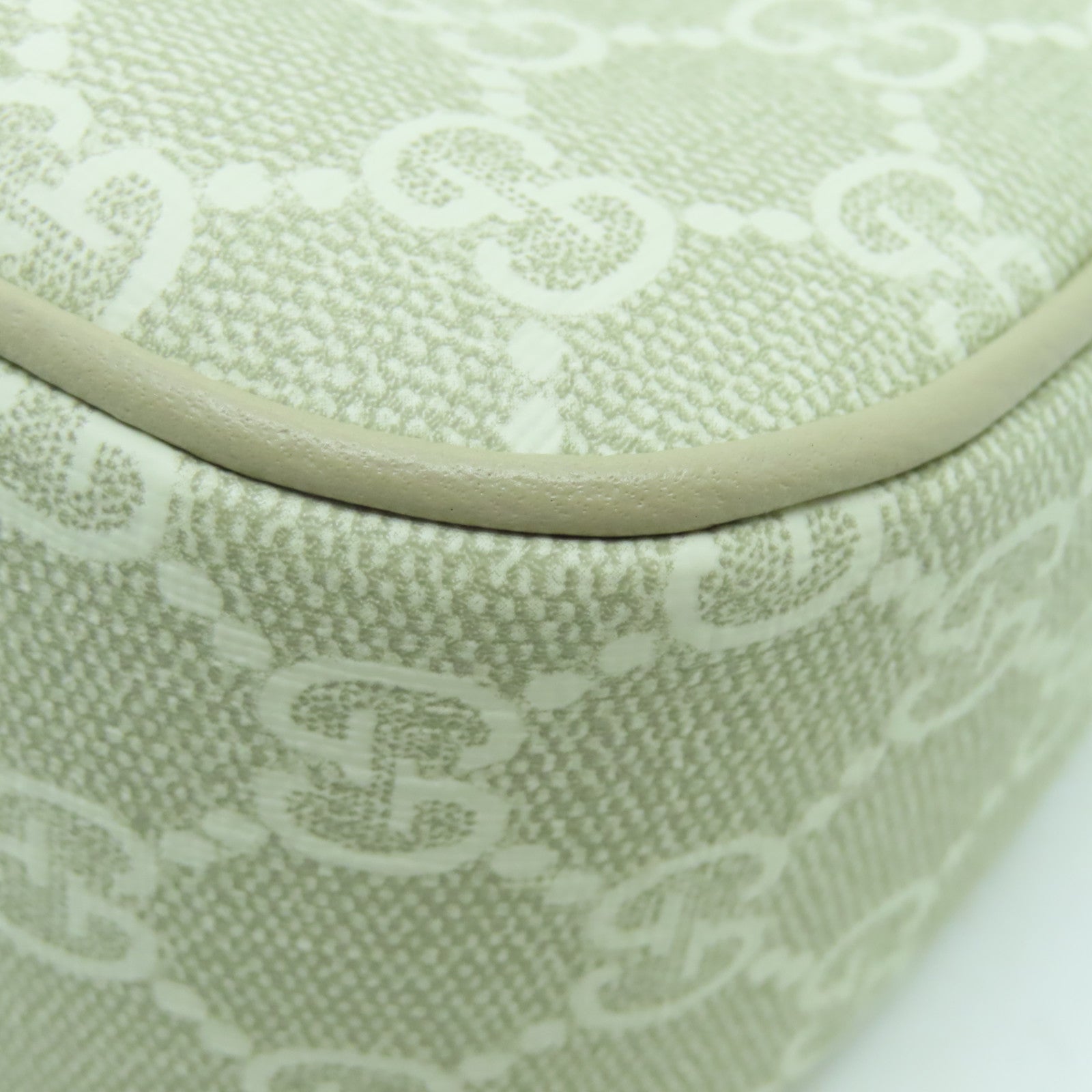 GUCCI 塗層帆布Ophidia Shoulder Bag金扣肩背袋白色