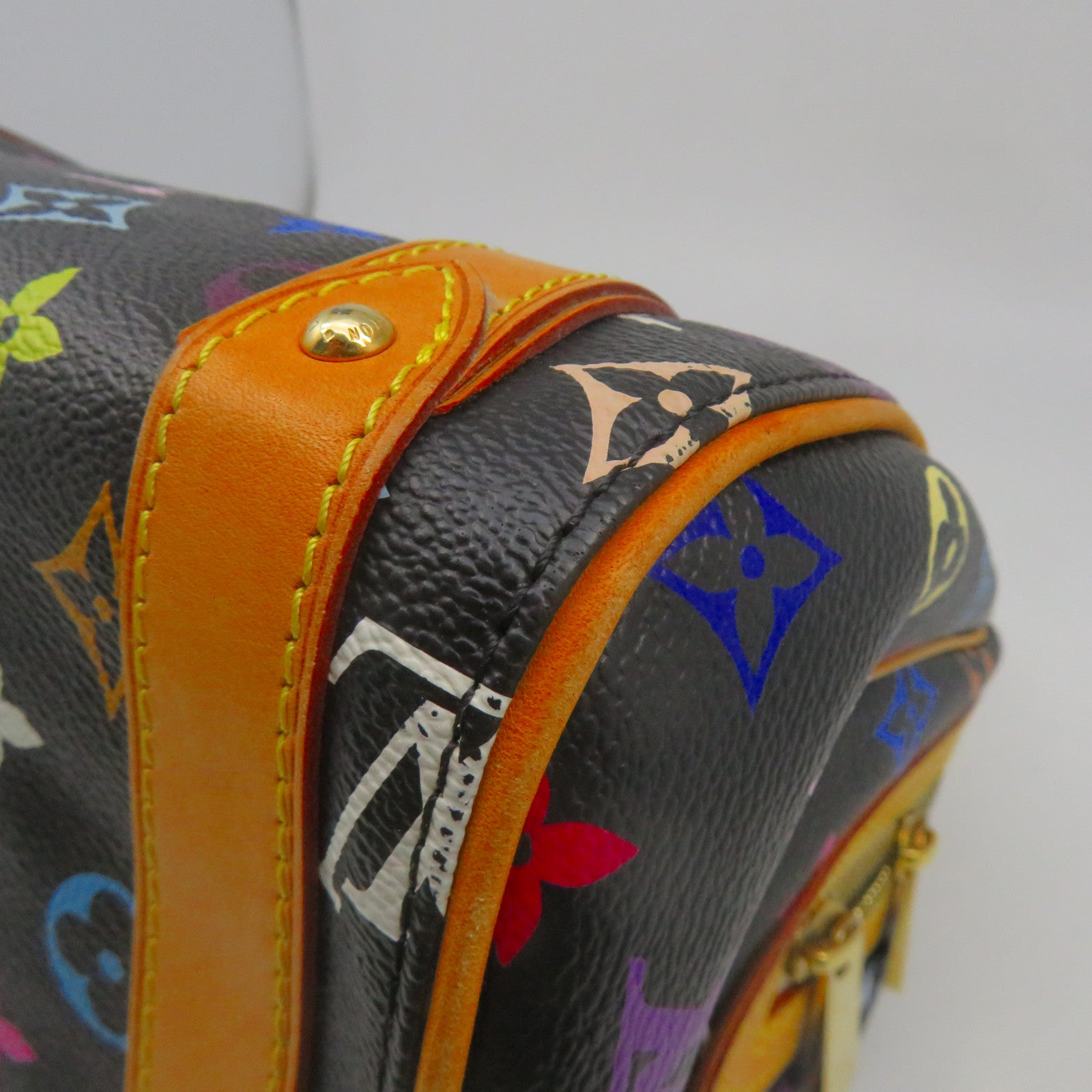 LOUIS VUITTON Monogram Multicolore Priscilla金扣手挽袋黑色
