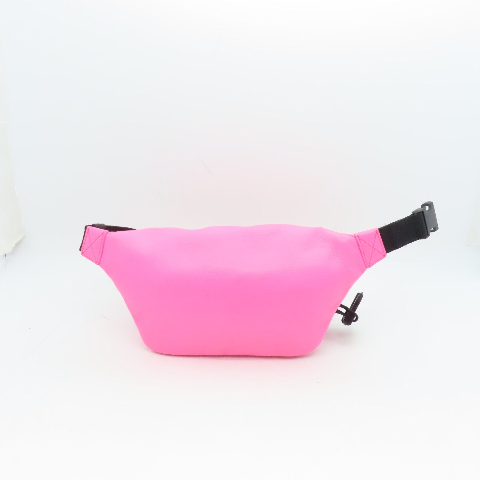 BALENCIAGA Leather Waist Bag Silver Buckle Pink