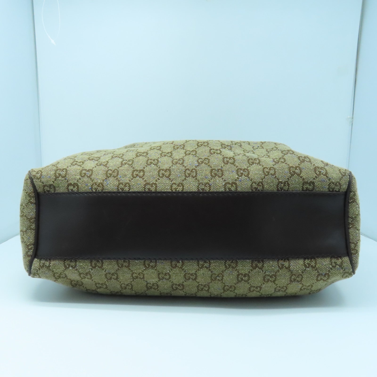 GUCCI canvas Shoulder Bag gold buckle shoulder bag brown