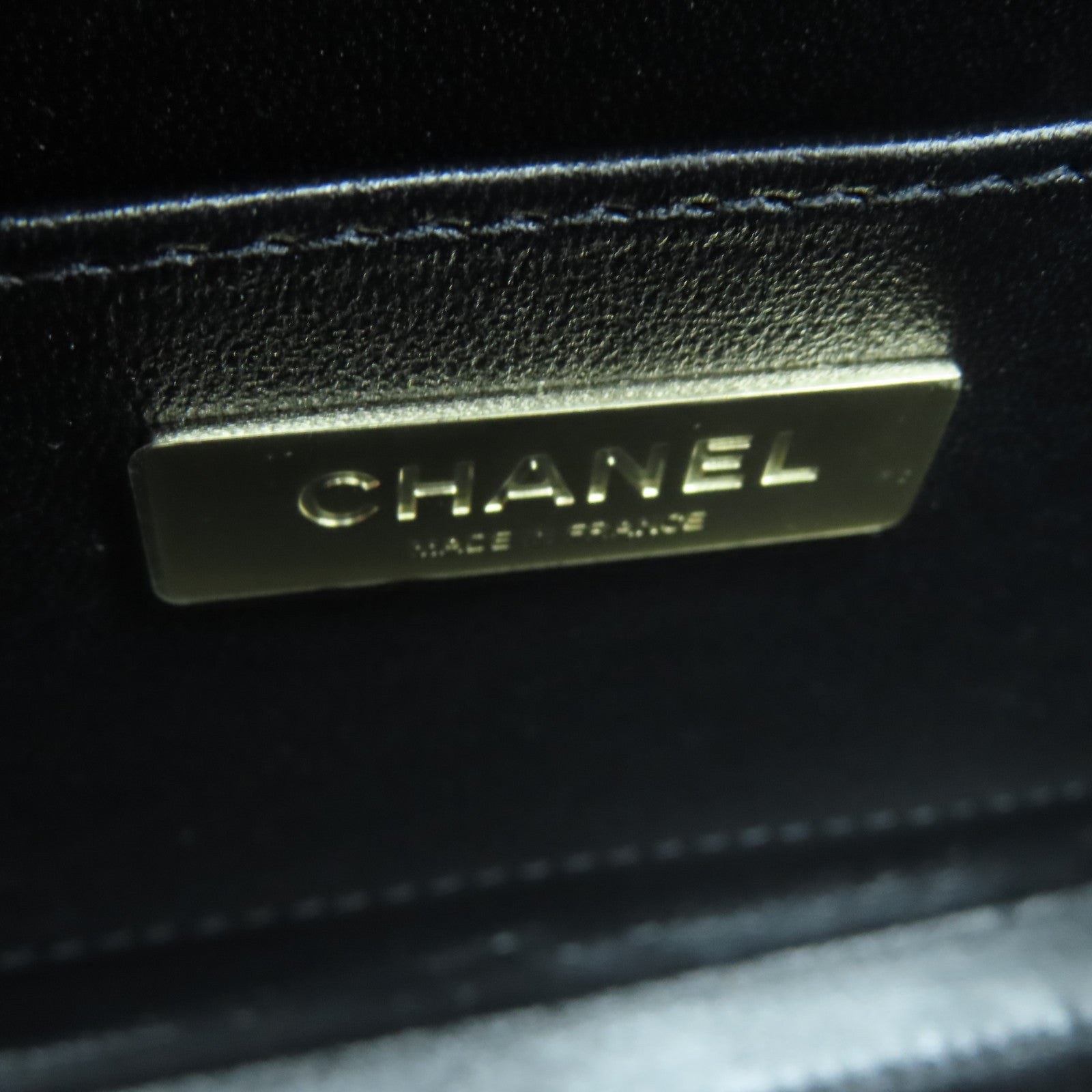 CHANEL 菱格牛皮皮革Vanity Case金扣手挽肩背兩用袋黑色