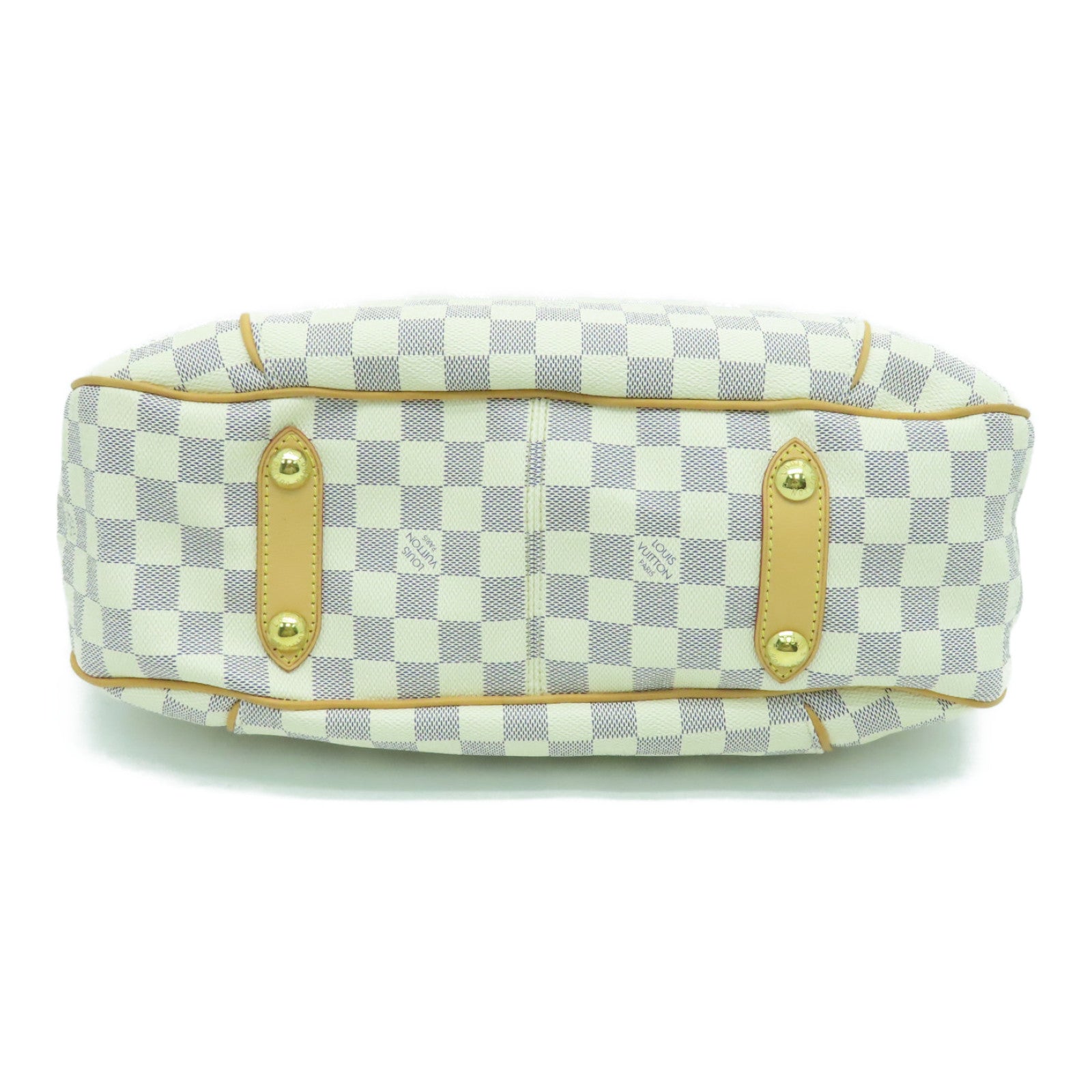 LOUIS VUITTON Damier Azur Galliera PM金扣肩背袋白色