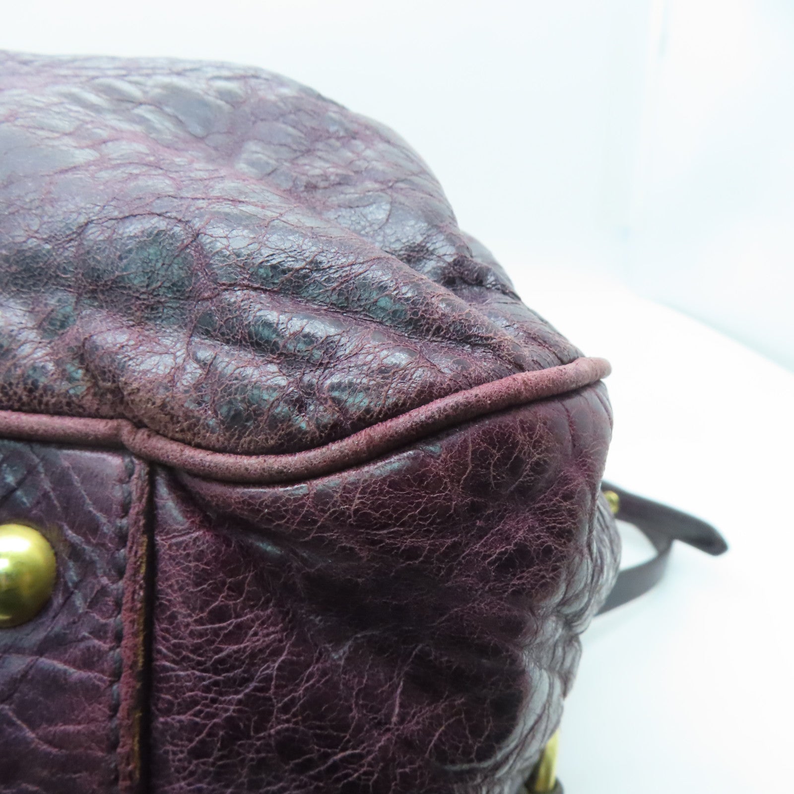 Miu Miu 牛皮皮革Shoulder Bag金扣手挽肩背兩用袋紫色