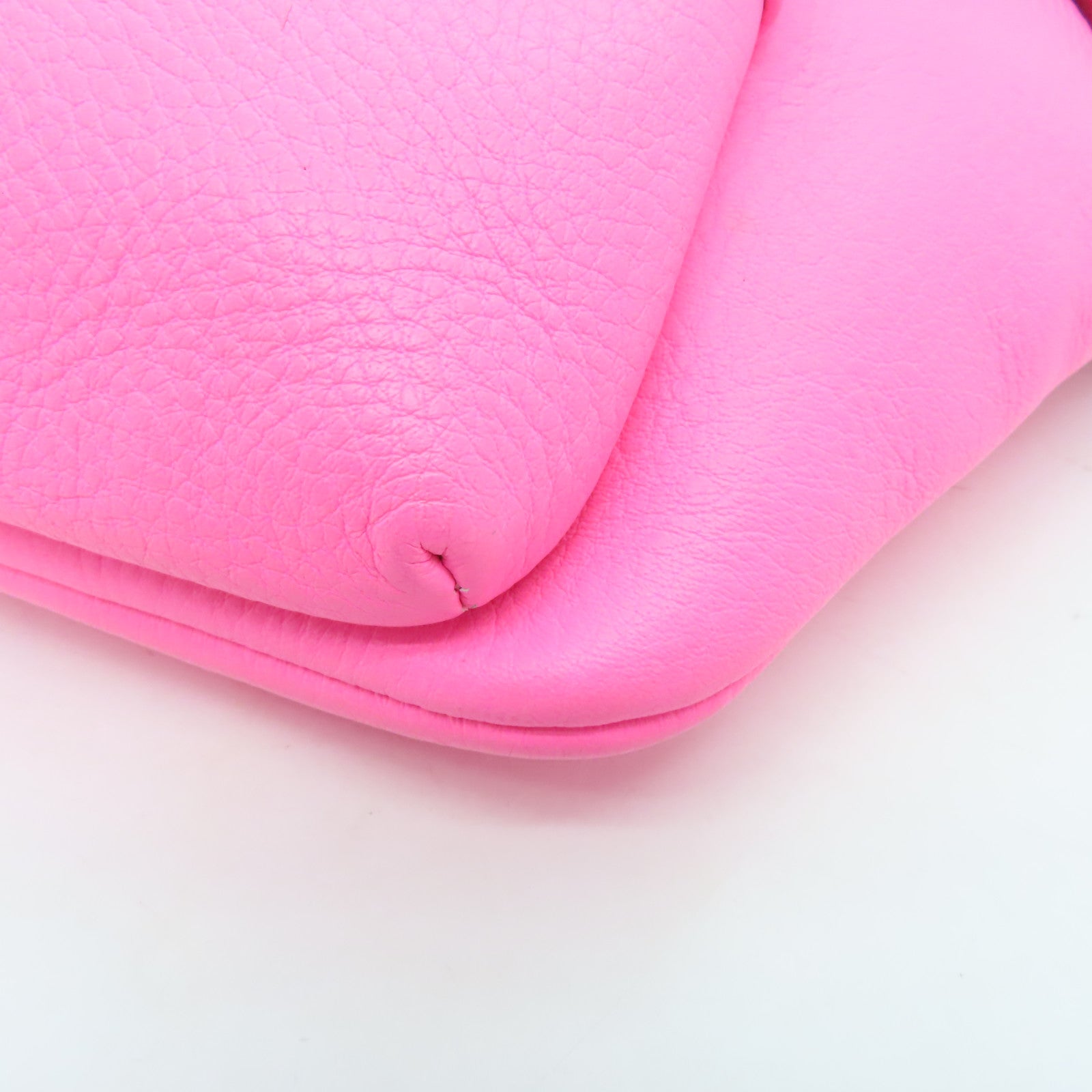 BALENCIAGA Leather Waist Bag Silver Buckle Pink