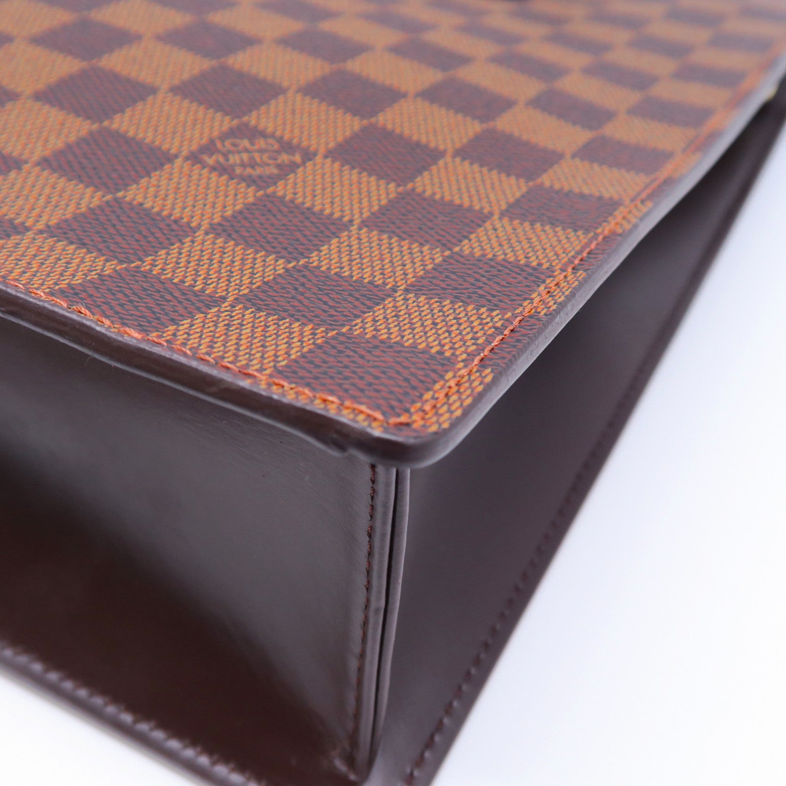 LOUIS VUITTON 【激減優惠】Damier Ebene Venice PM金扣手挽袋啡色