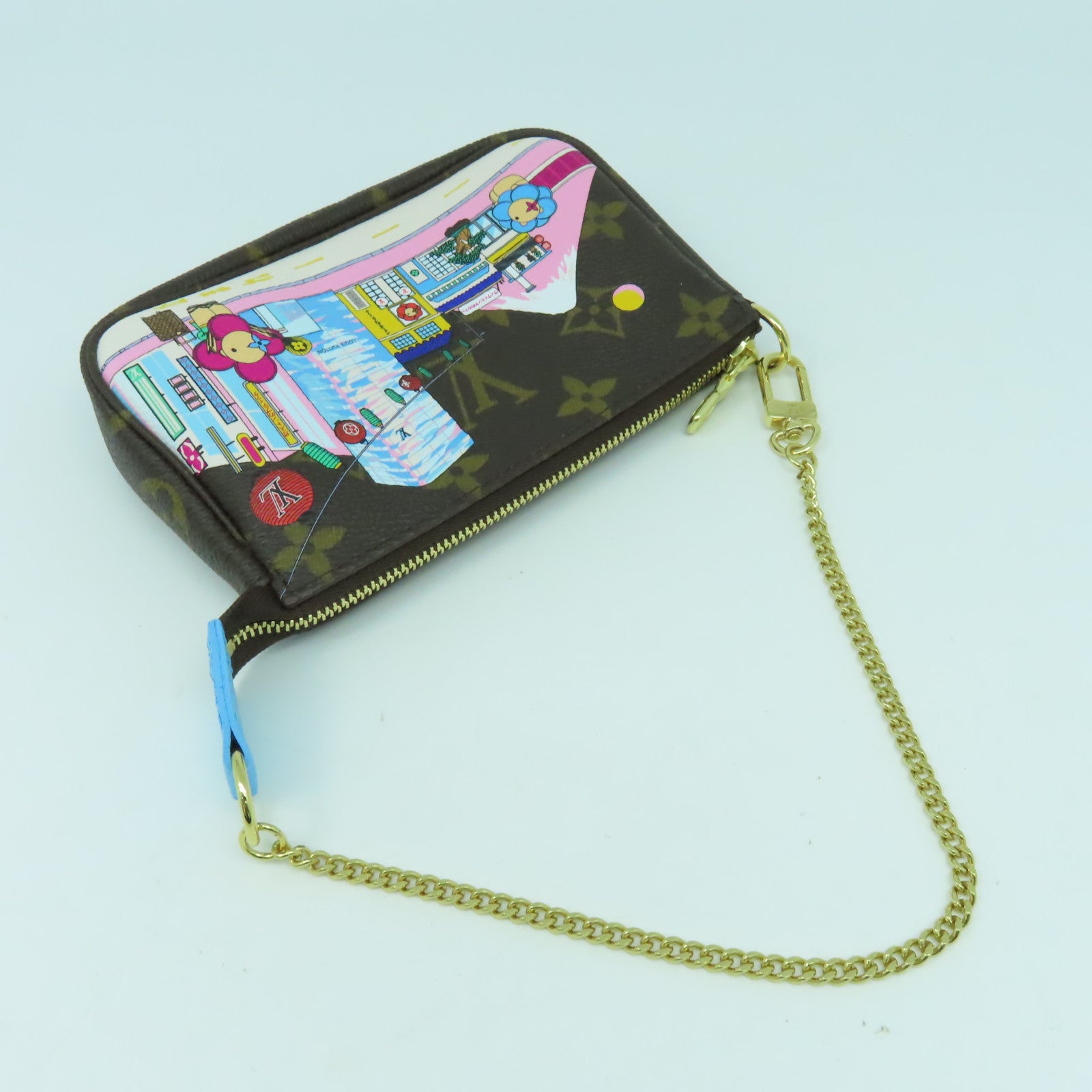 LOUIS VUITTON Monogram Mini Pochette Access金扣手挽袋彩色