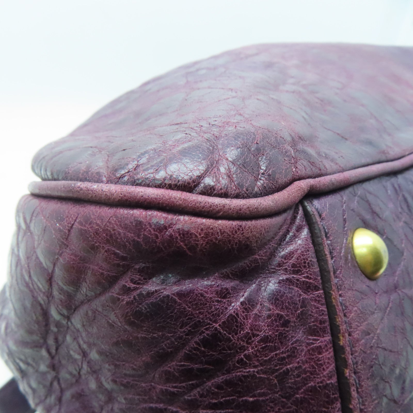 Miu Miu 牛皮皮革Shoulder Bag金扣手挽肩背兩用袋紫色