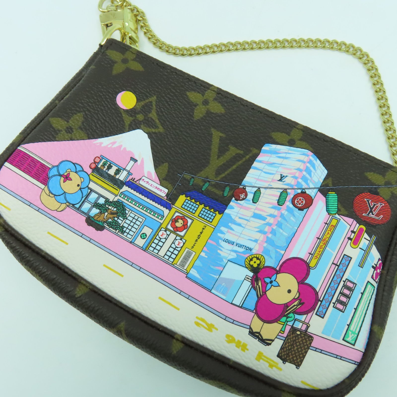 LOUIS VUITTON Monogram Mini Pochette Access金扣手挽袋彩色