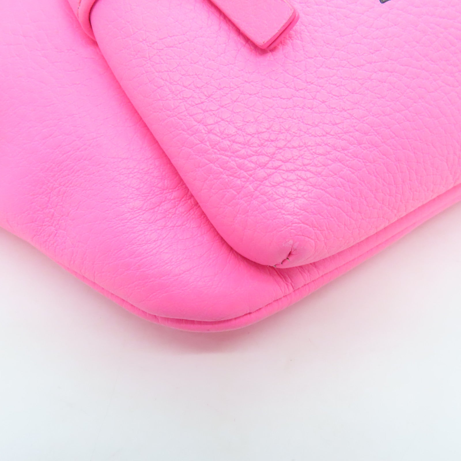 BALENCIAGA Leather Waist Bag Silver Buckle Pink