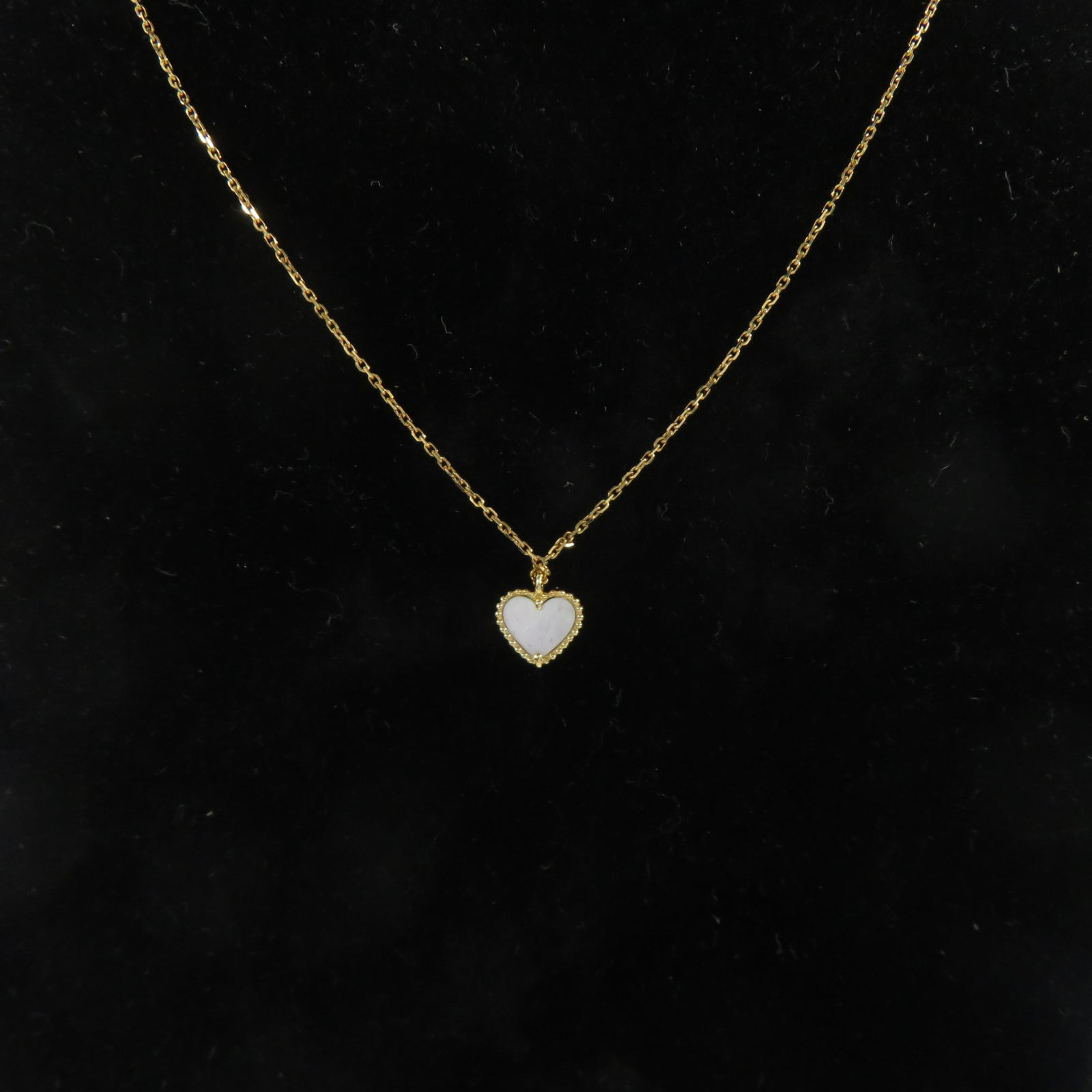 Van Cleef & Arpels 18K黃金Sweet Alhambra heart Pendant項鏈白色