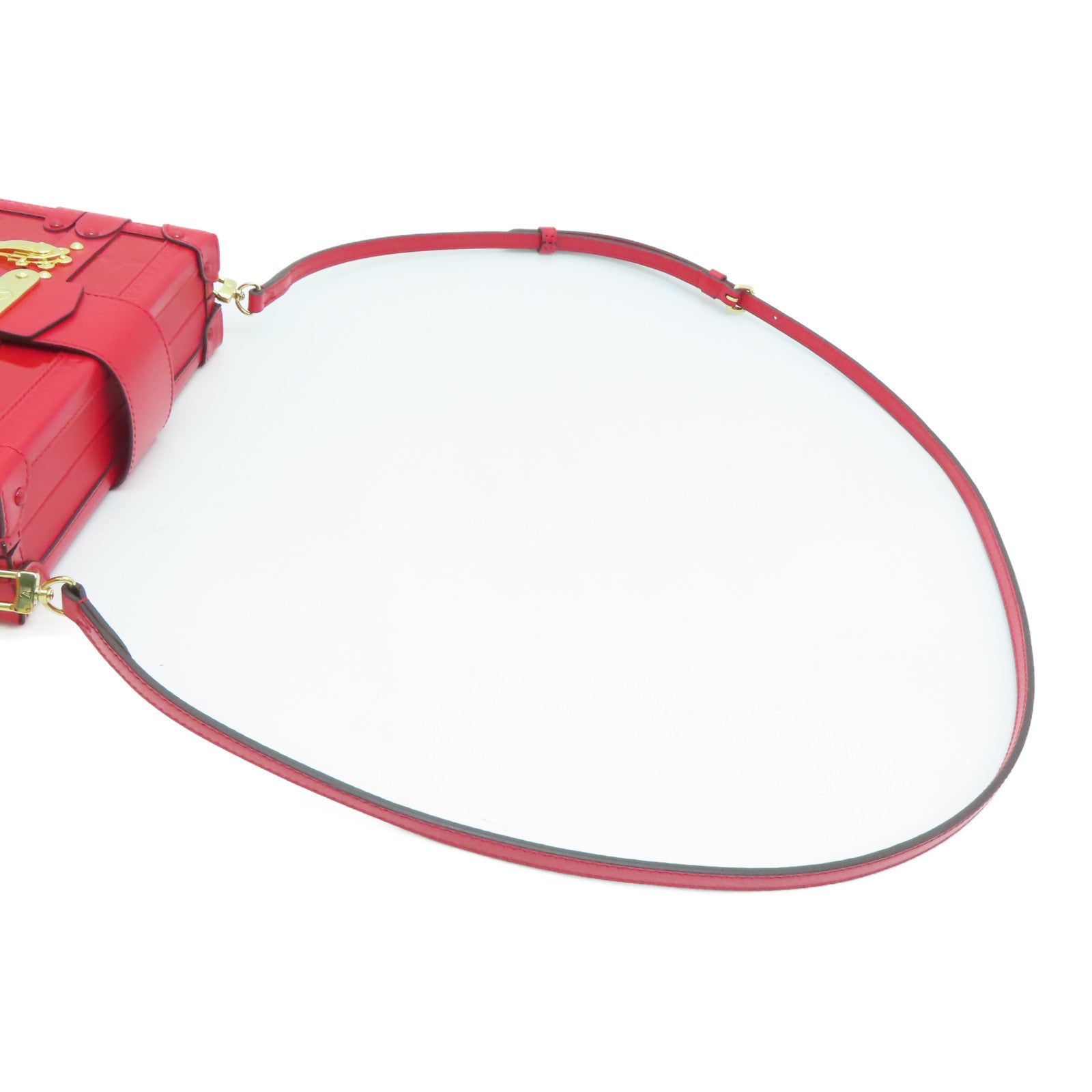 LOUIS VUITTON Monogram Vernis Petite Malle Shoulder Bag Red