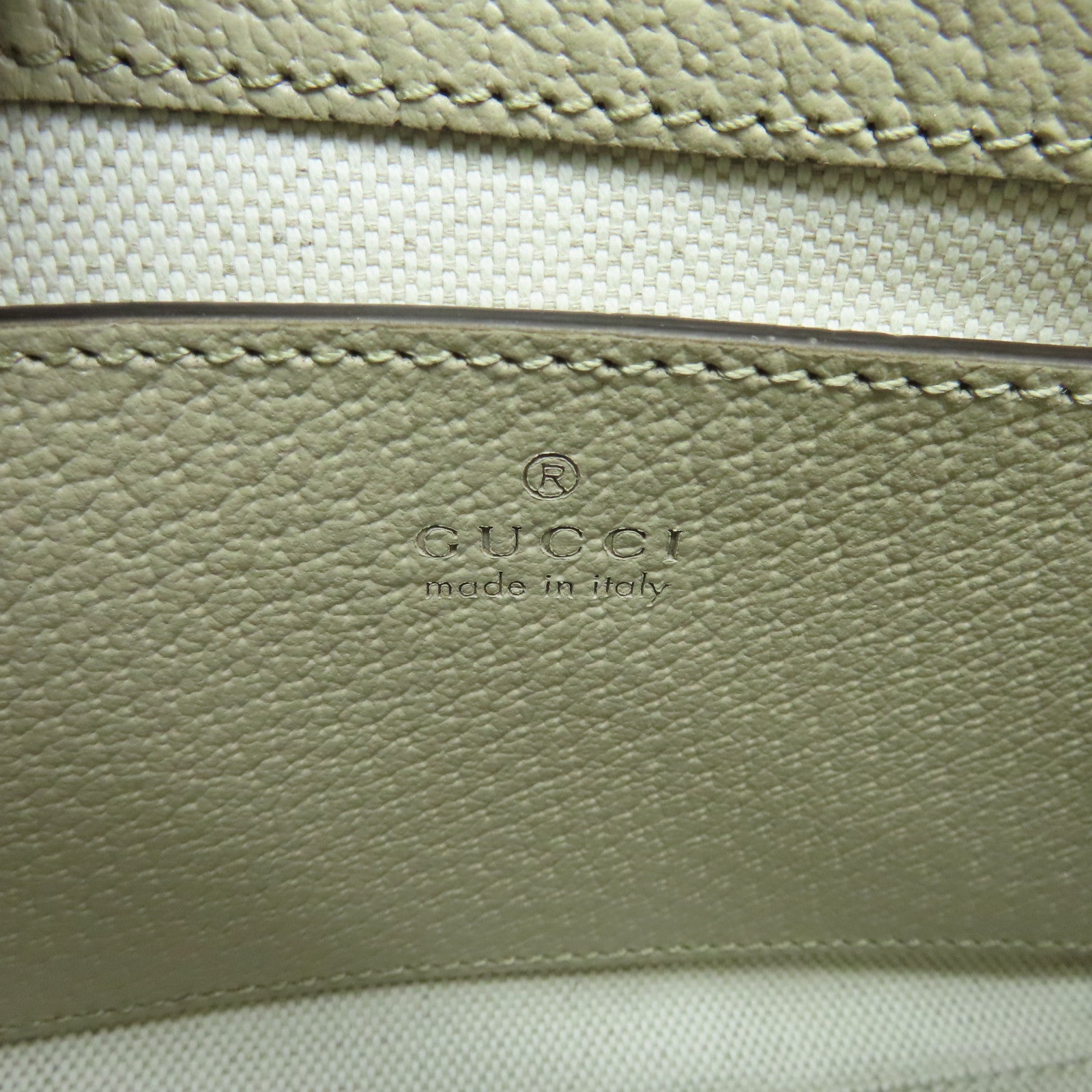 GUCCI 塗層帆布Ophidia Shoulder Bag金扣肩背袋白色