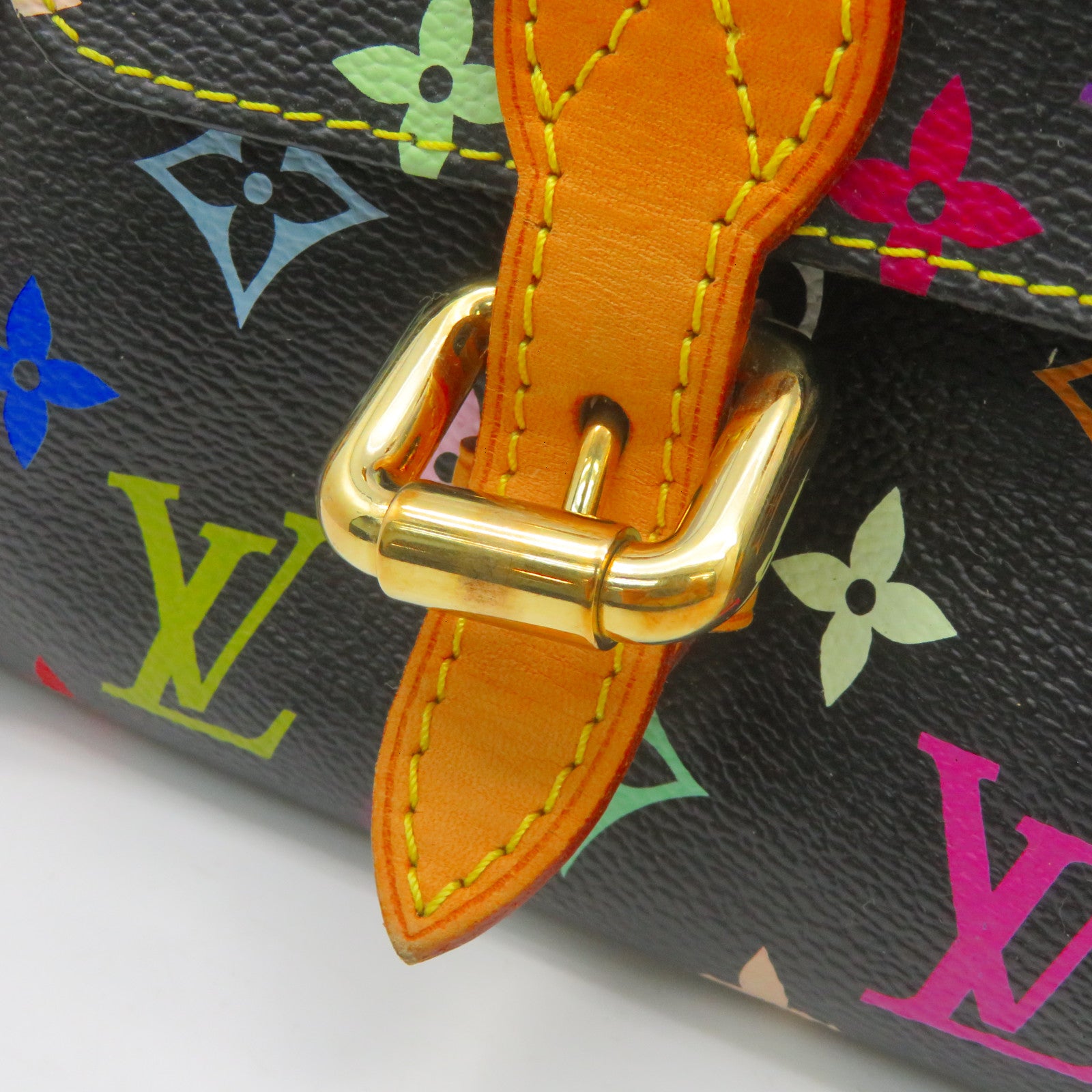 LOUIS VUITTON Monogram Multicolore Priscilla金扣手挽袋黑色